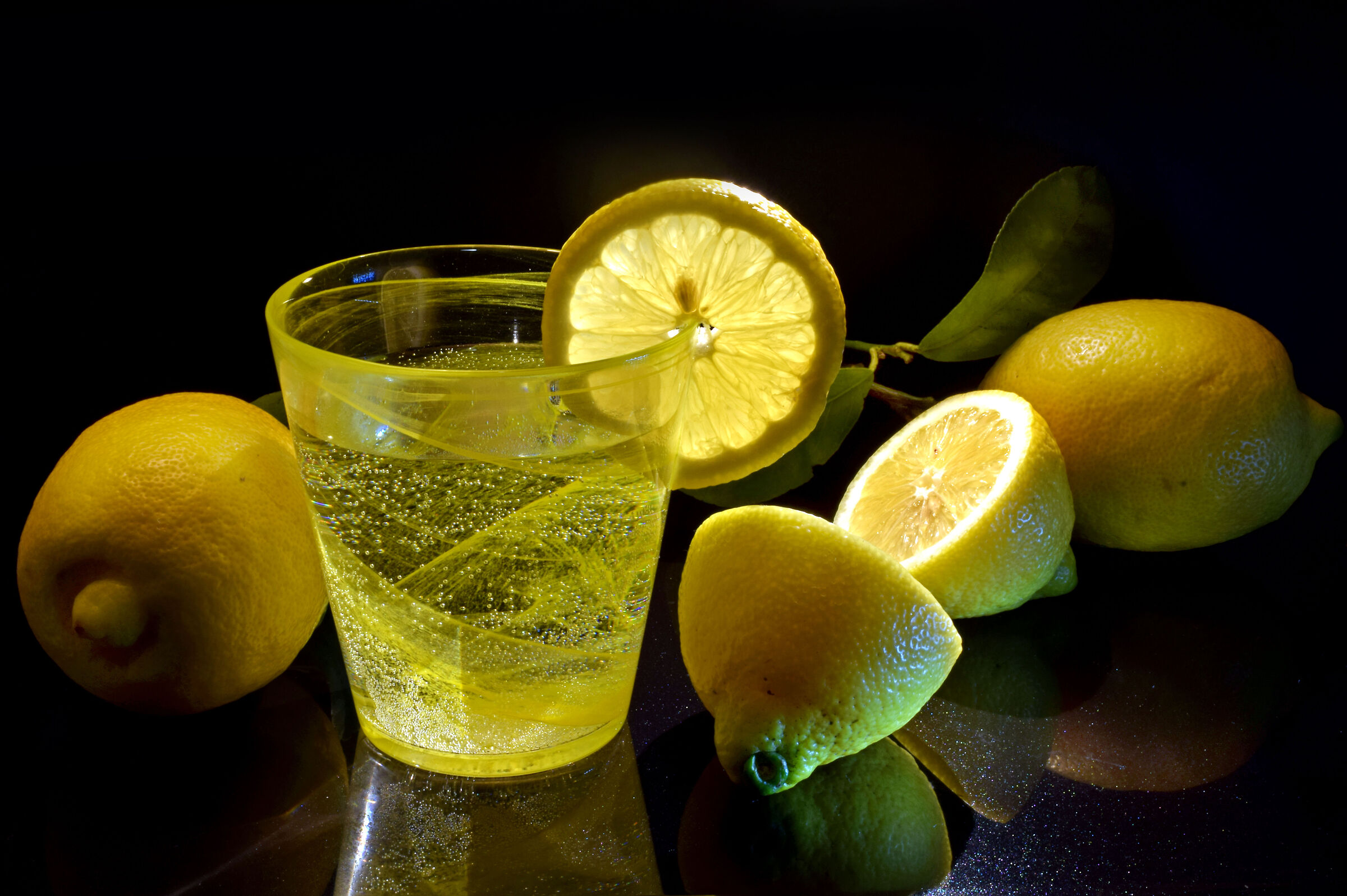 water and lemon...