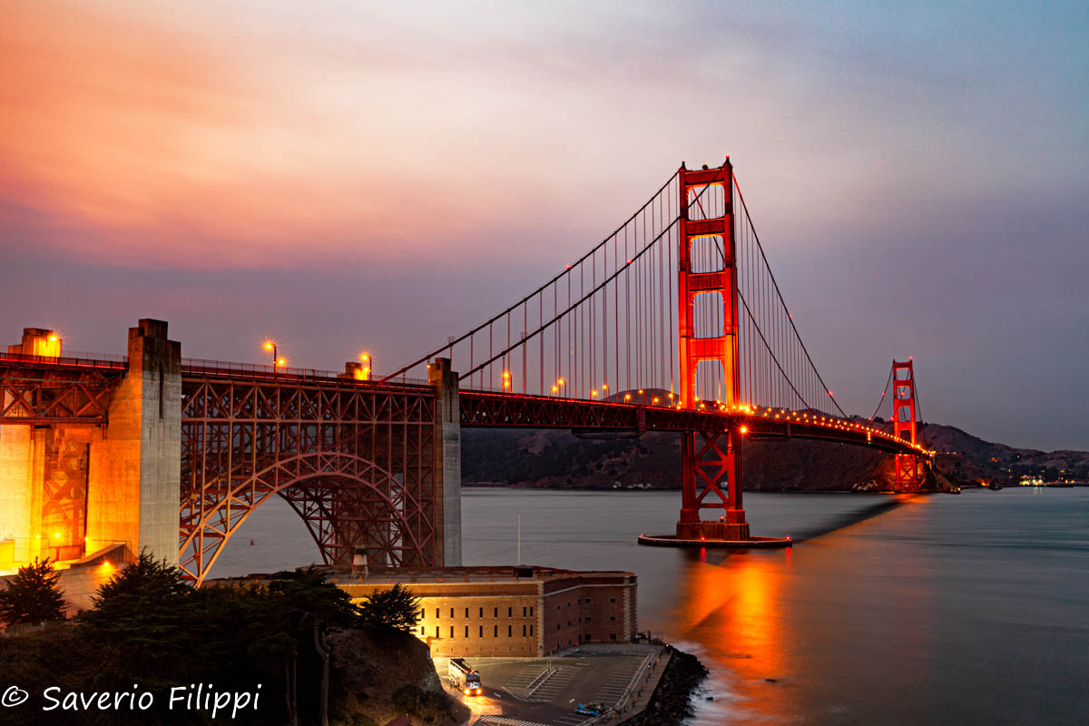 San Francisco,  Golden Gate Bridge at Sunset...