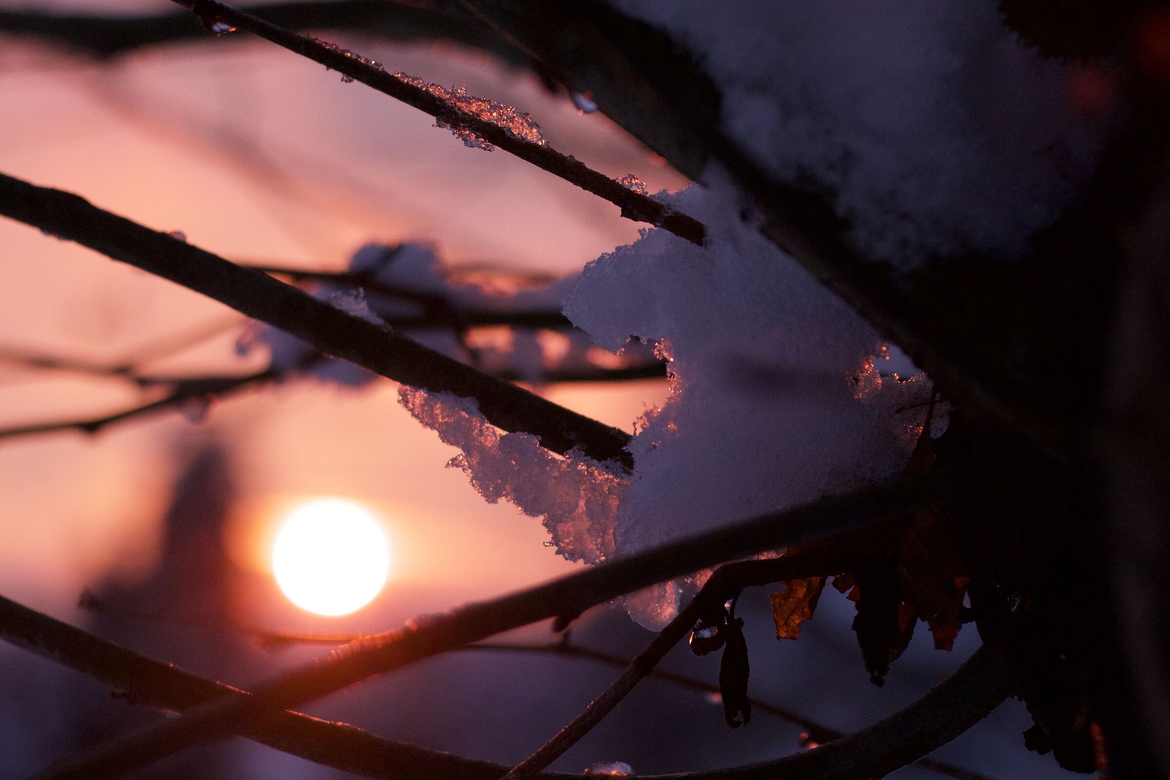 Sunset and snow ...