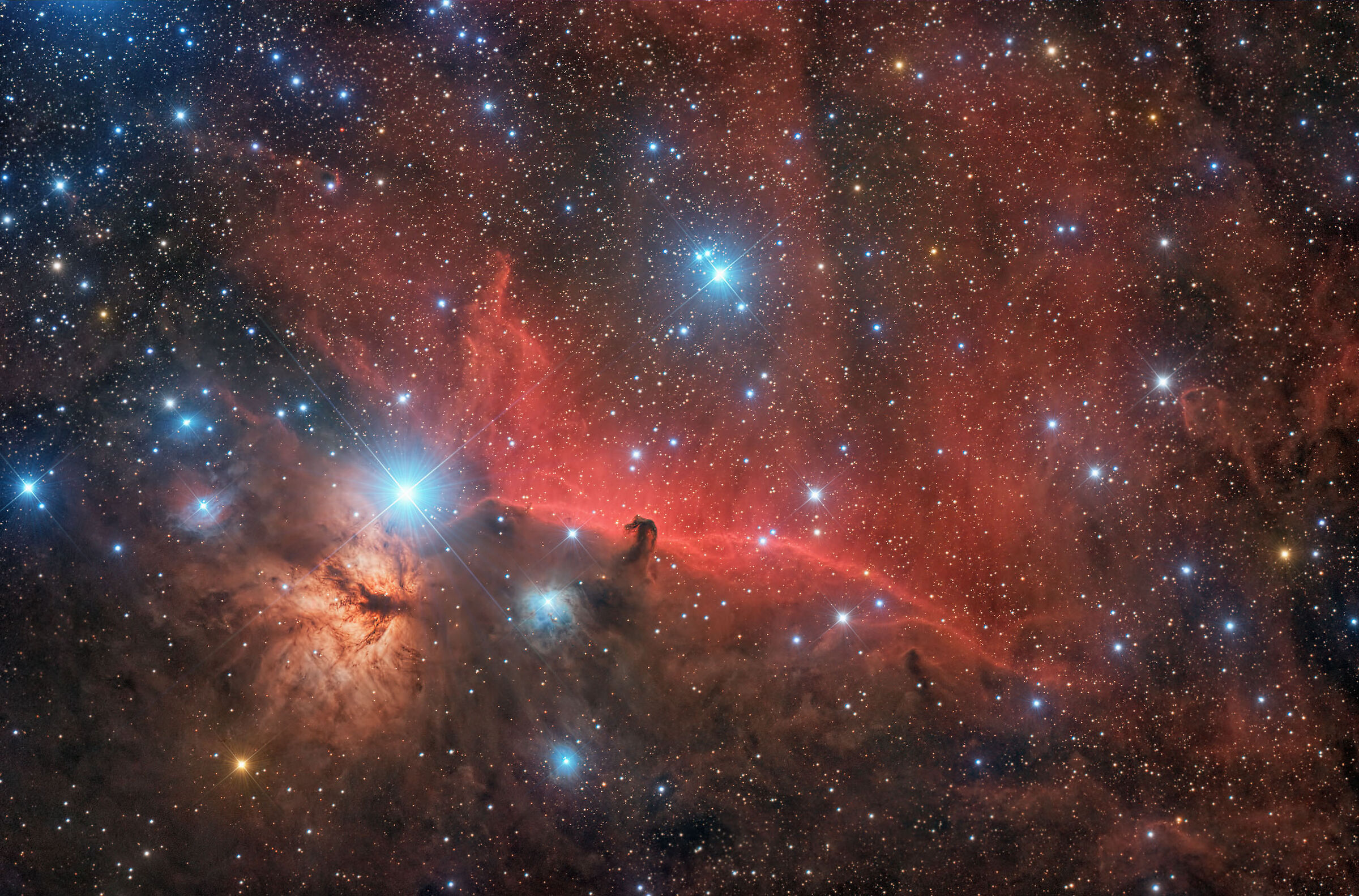 (IC 434) Horsehead and Flame Nebulae ...