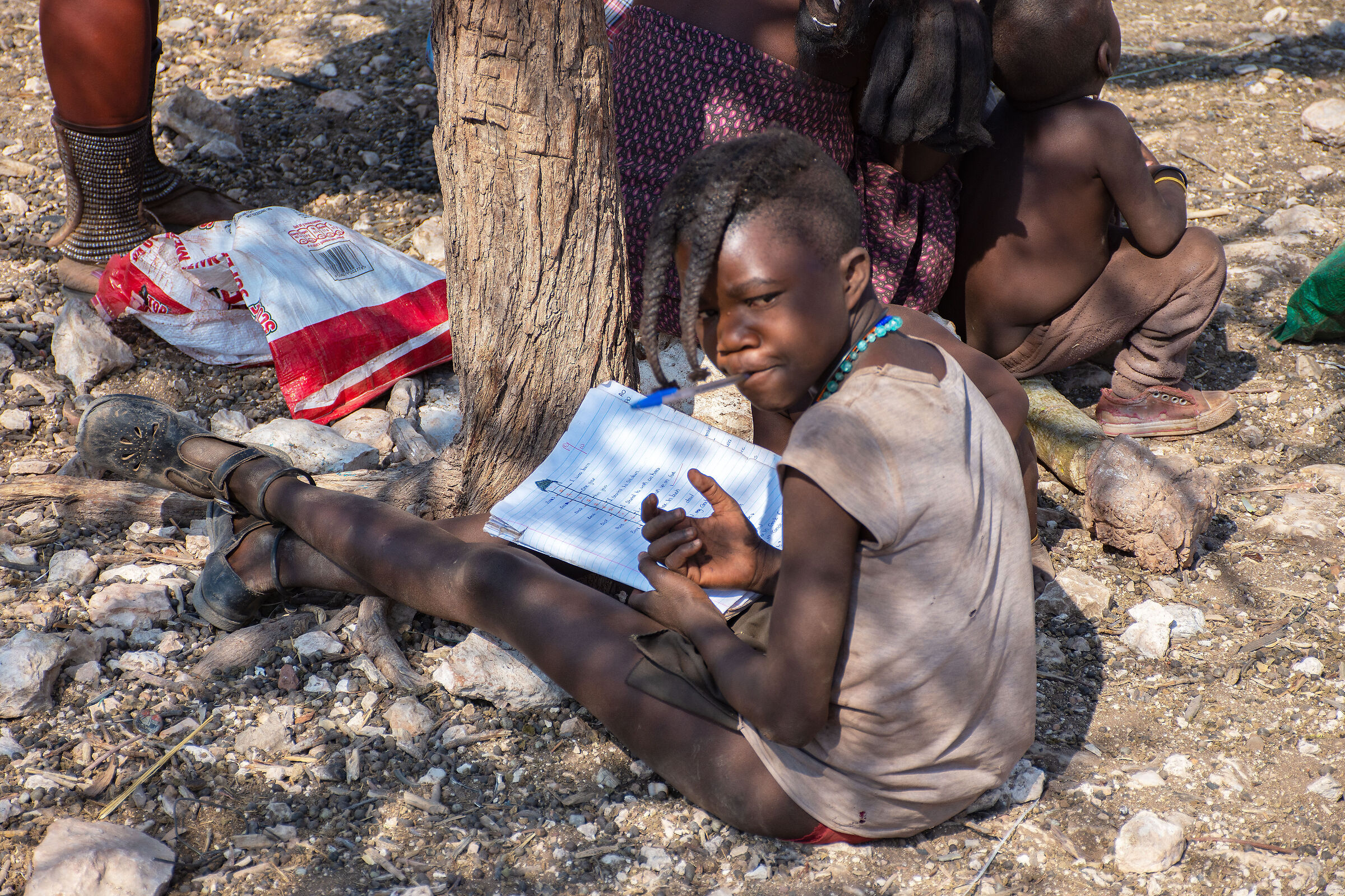 NAMIBIA, the Himba school...