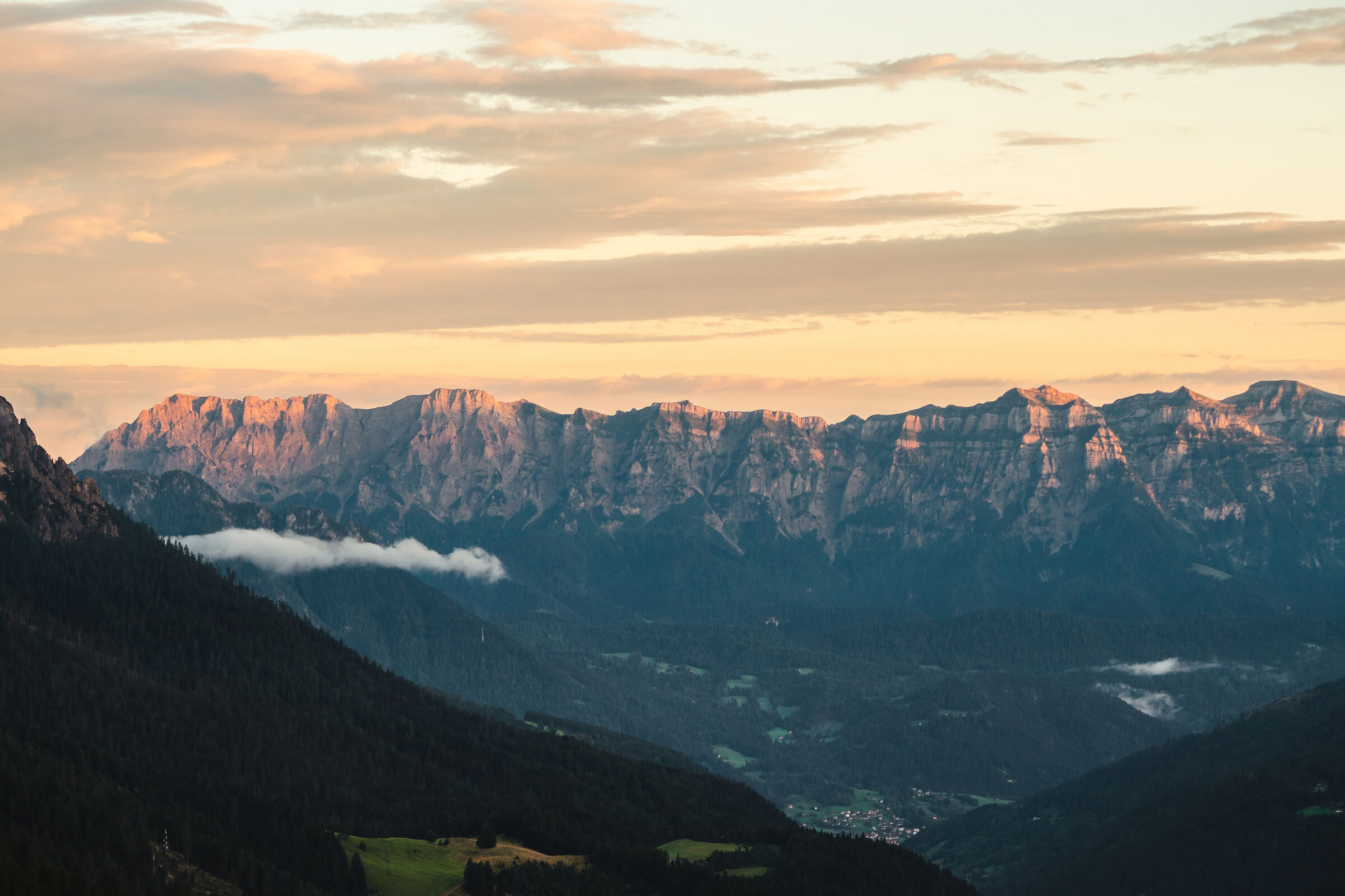 Sunset over the Dolomites ...