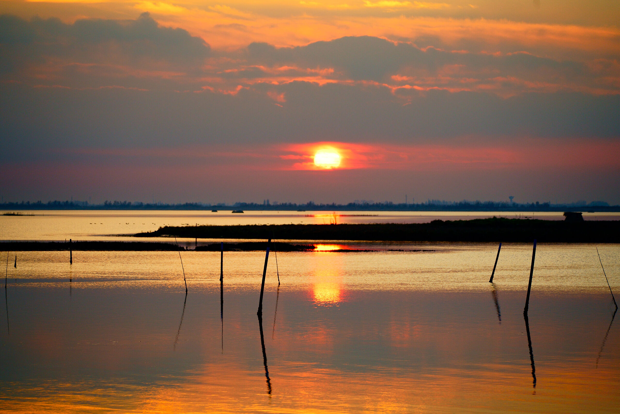 Sunset in the lagoon...