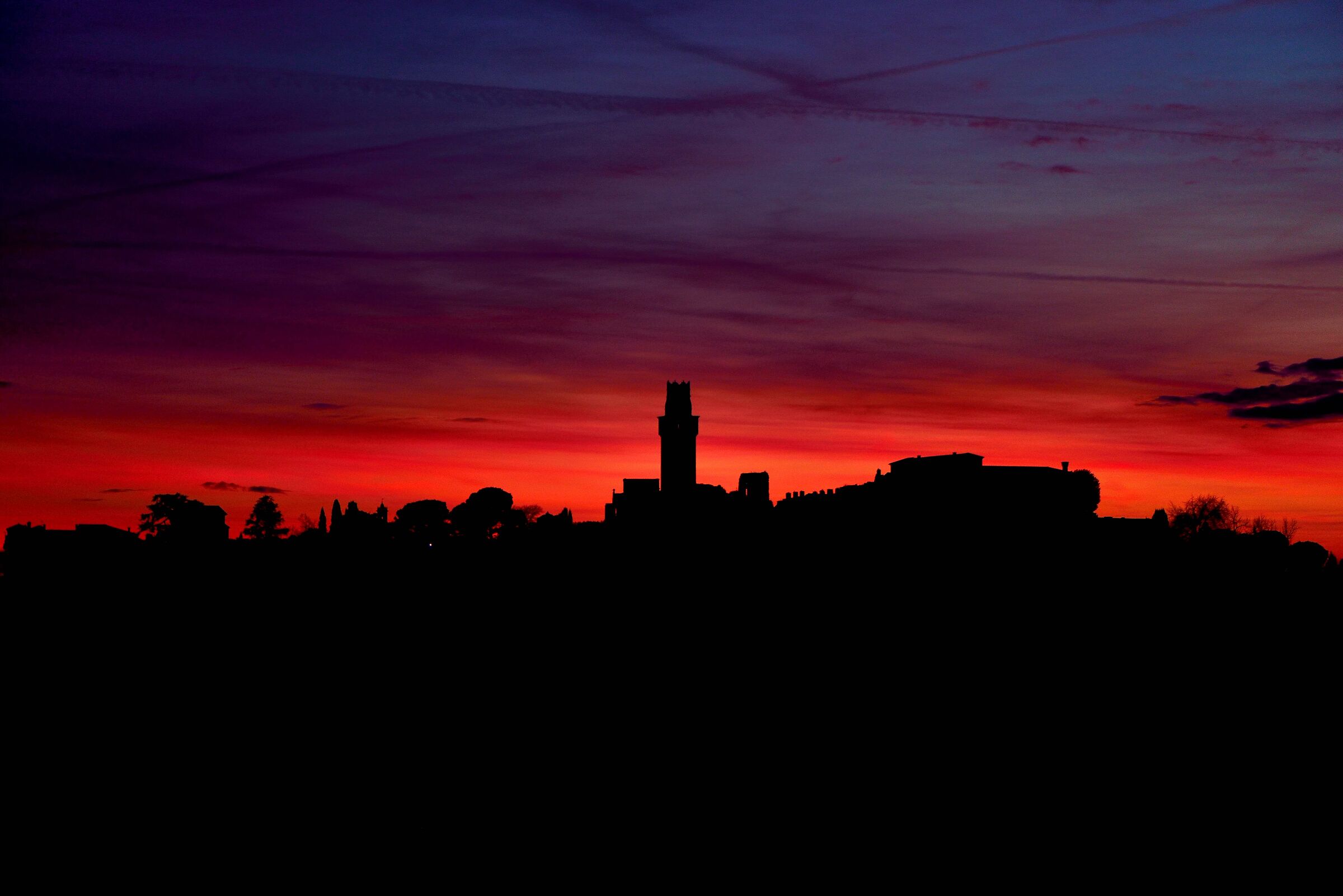 tramonto sul castello di San Salvatore - Collalto...