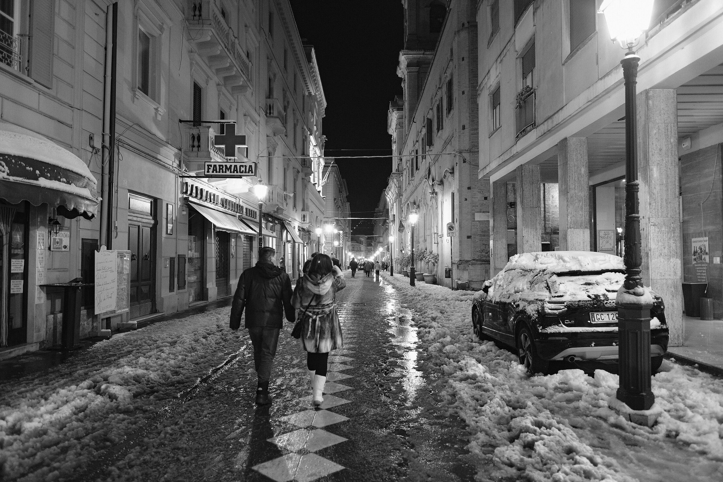At night ...