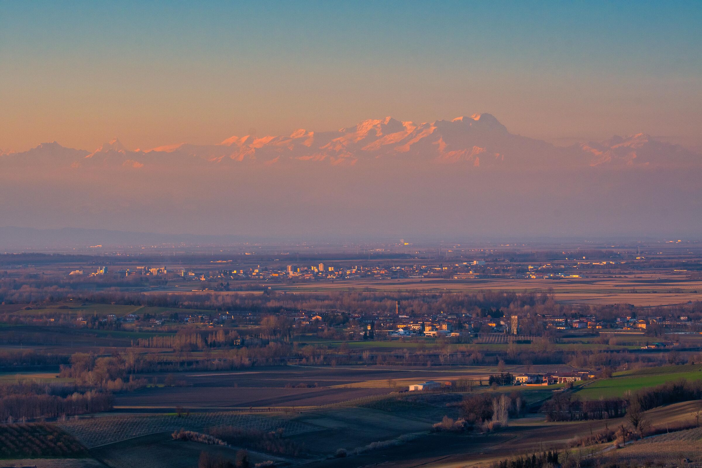 View from the langhe towards Vercellese...