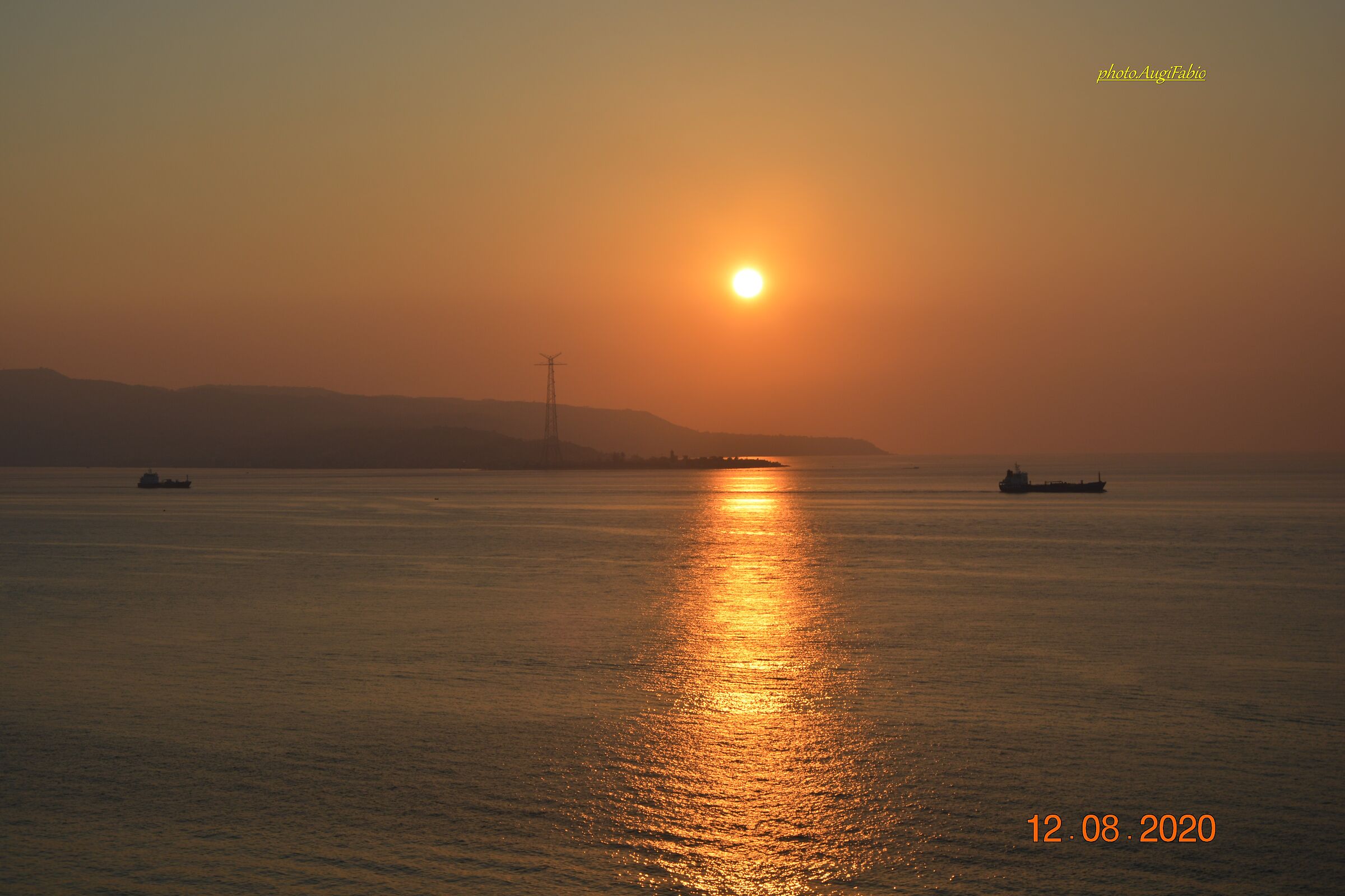 sunset over the Strait of Messina...
