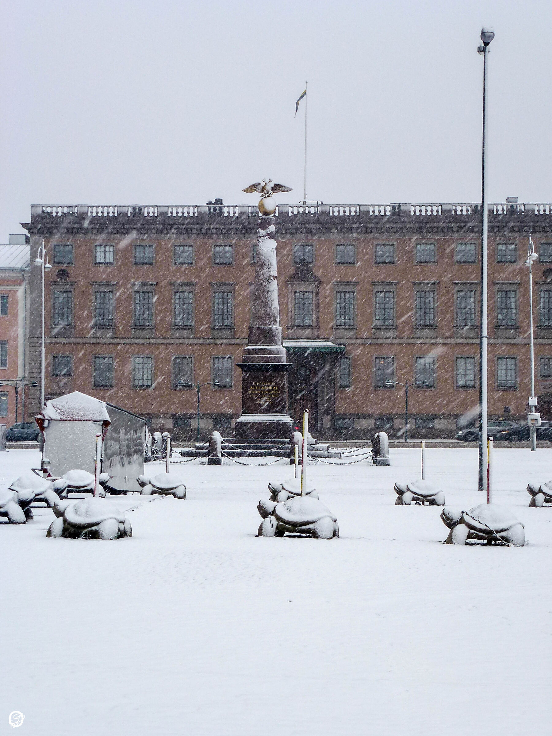 Snow on Helsinki...
