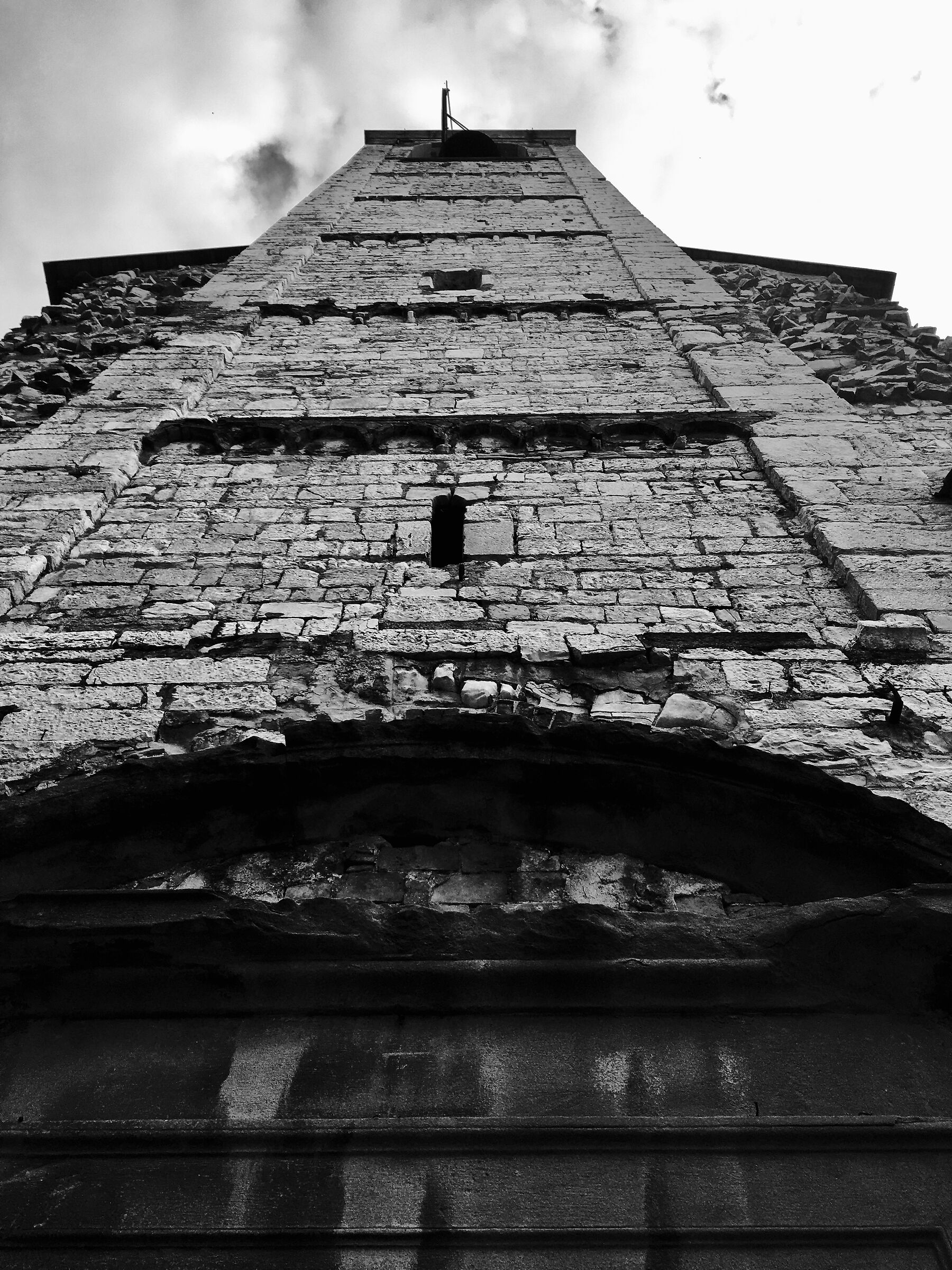 under the church...