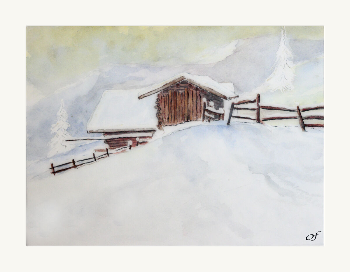 watercolor (Trentino hut)...