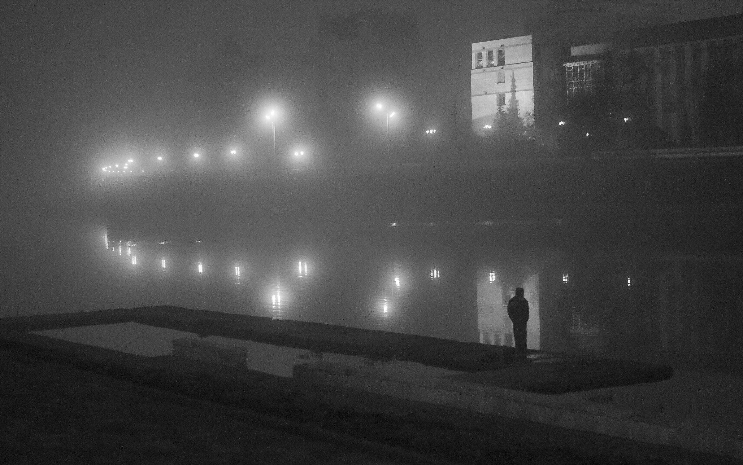 Foggy night River fishing...