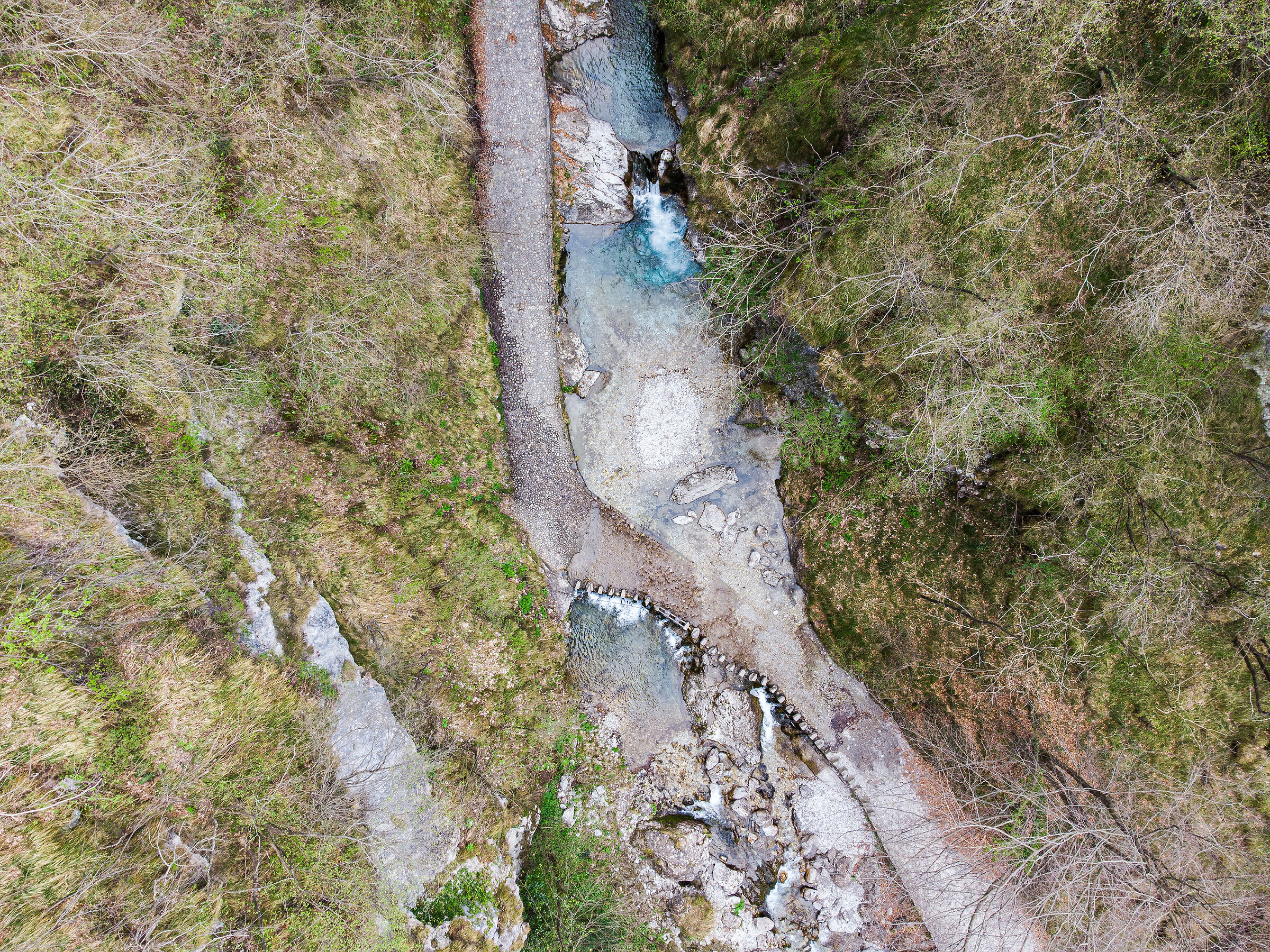 The pools of Val Vertova from above...