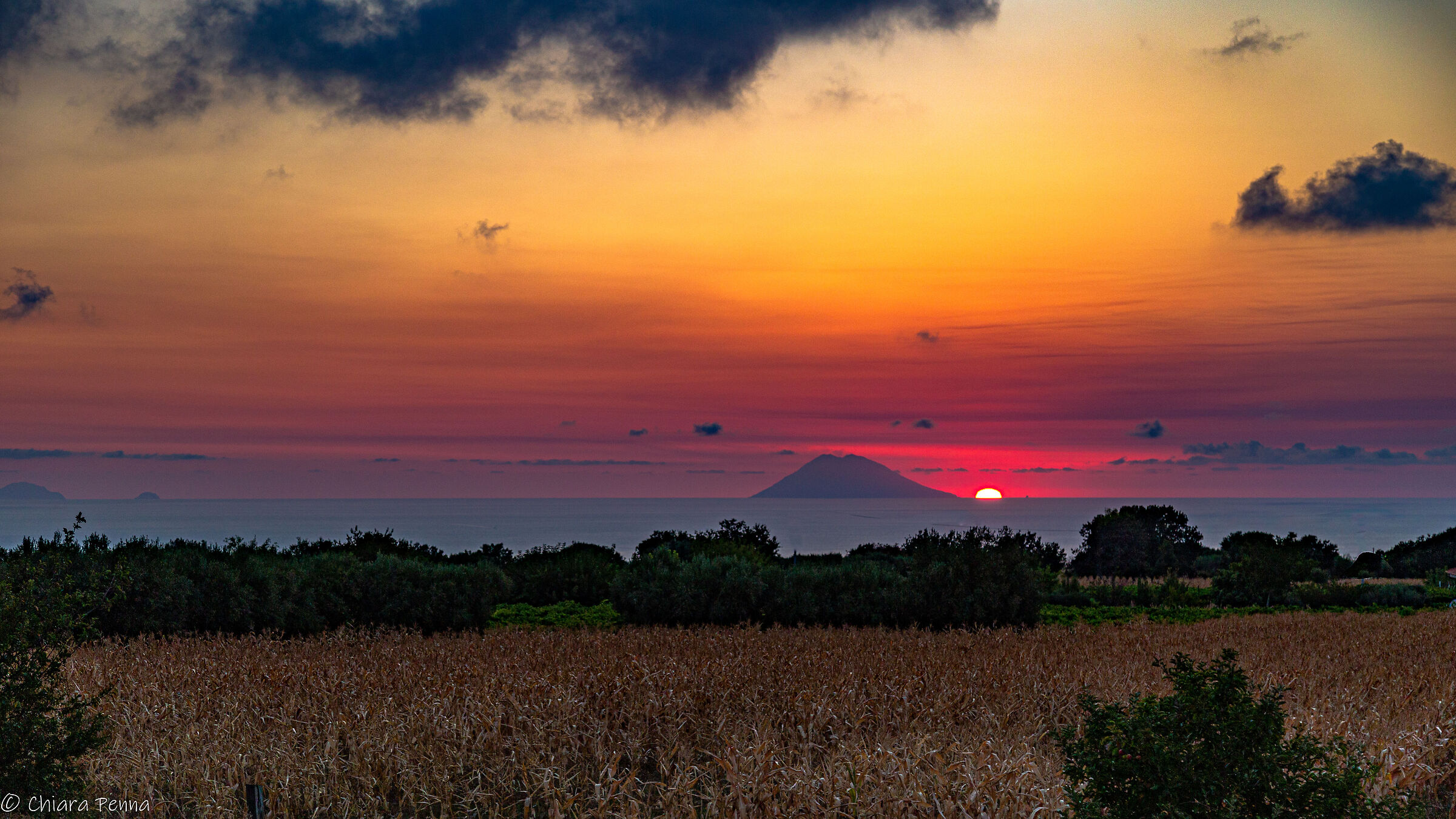 Sunset over Stromboli...