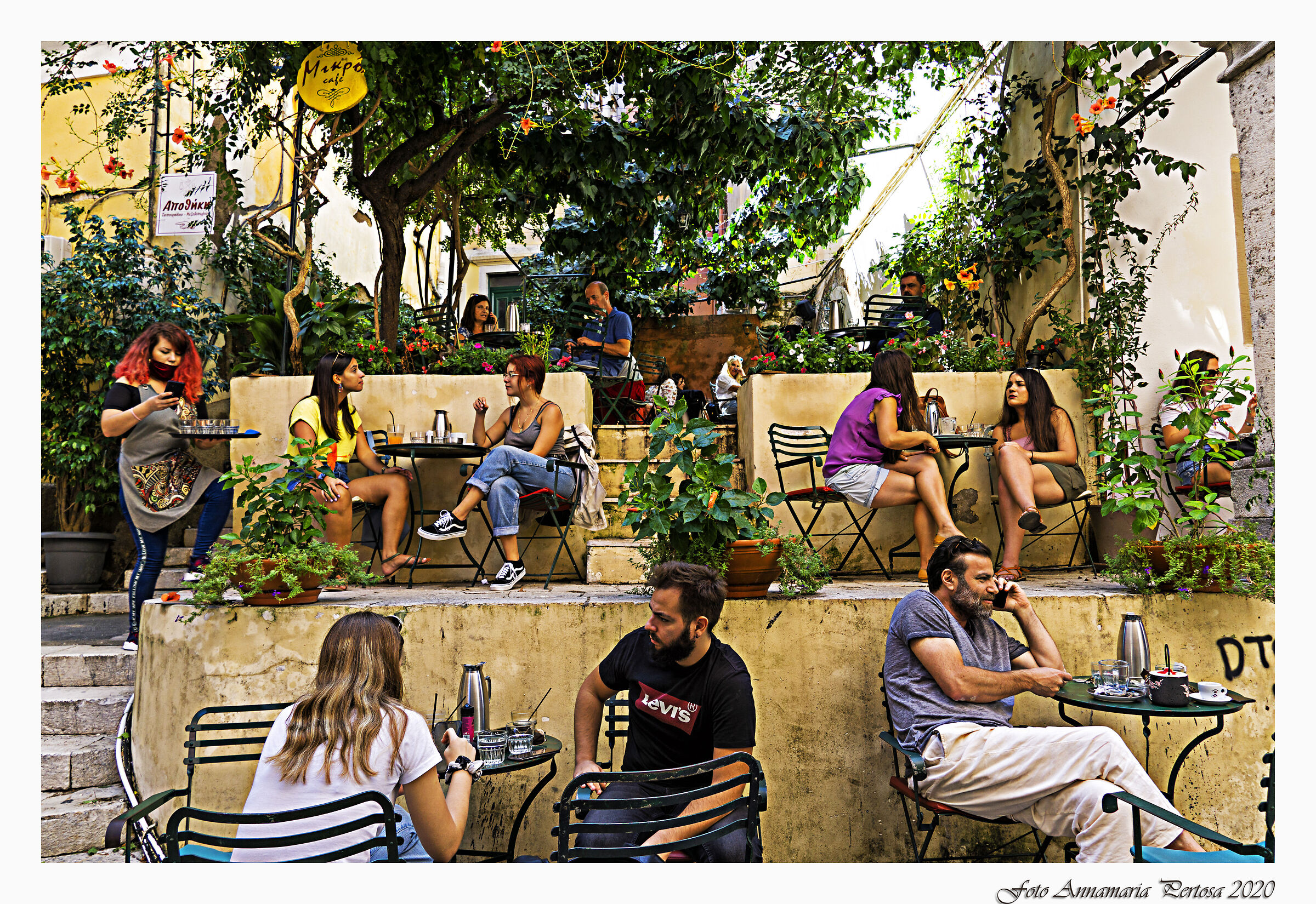 Terraced bars in Corfu...
