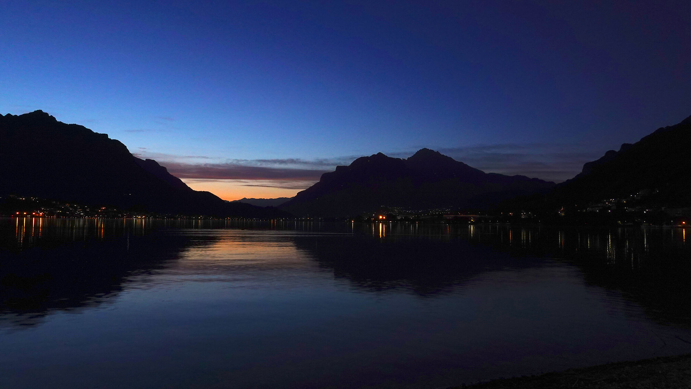 Lake Garlate, last lights on Lecco 2...