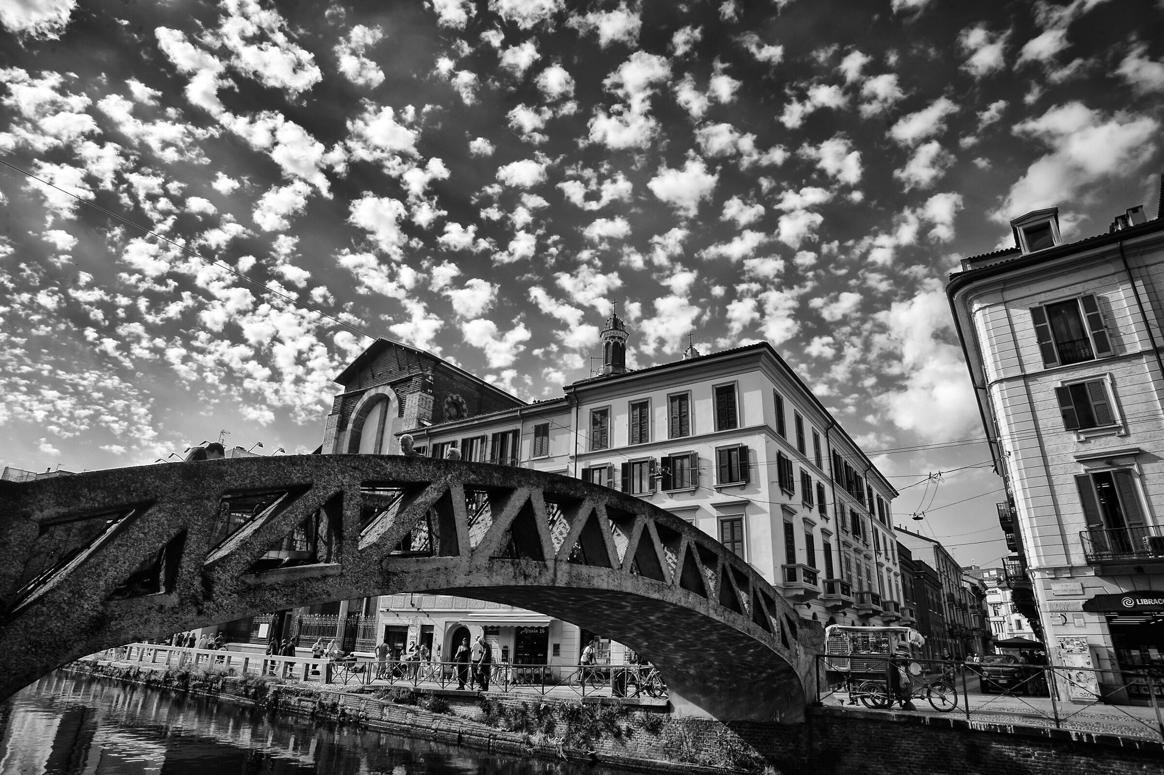 The stone bridge over the Naviglio Grande - Milan...