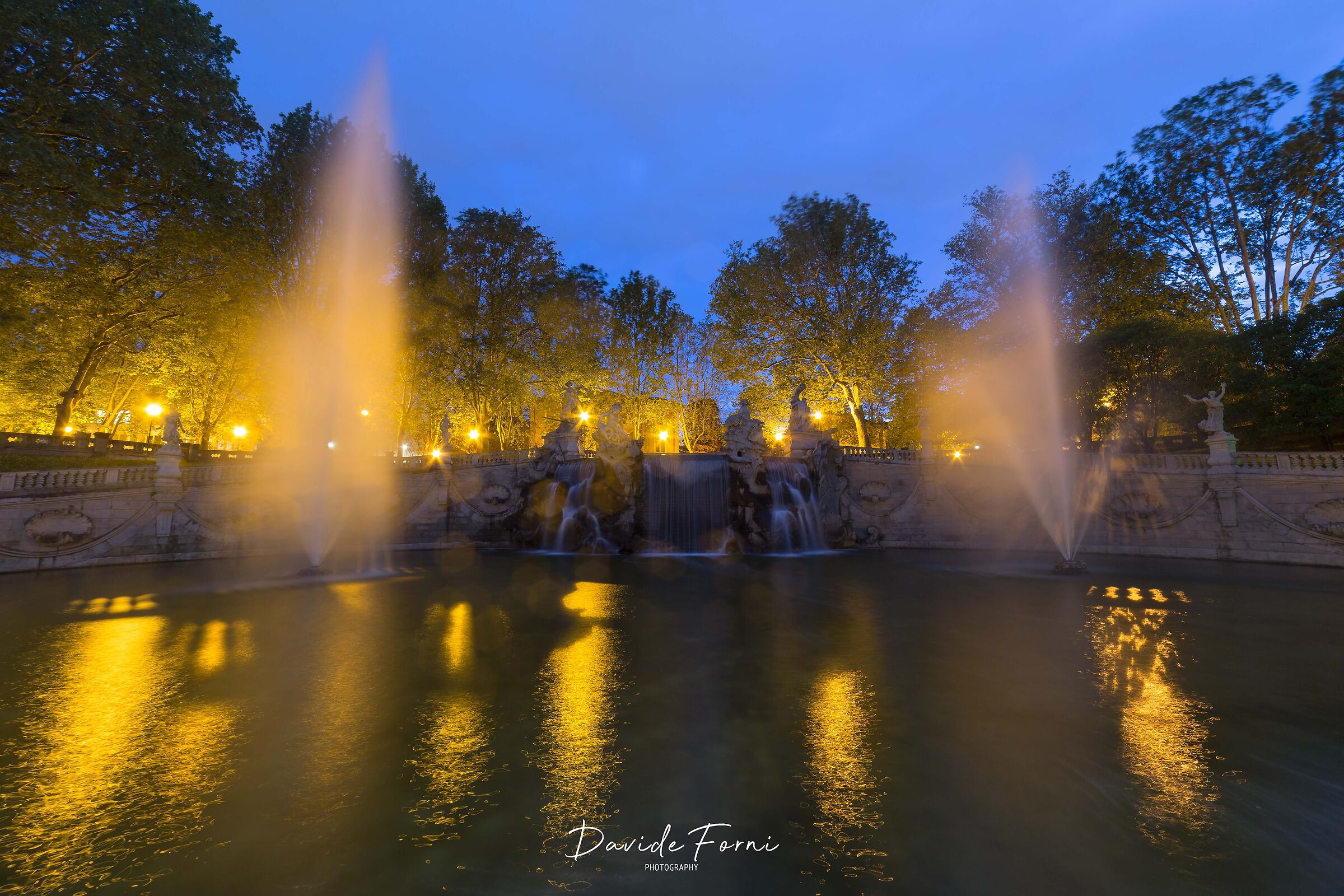 12-Month Fountain - Blue Hour at Valentino Park...