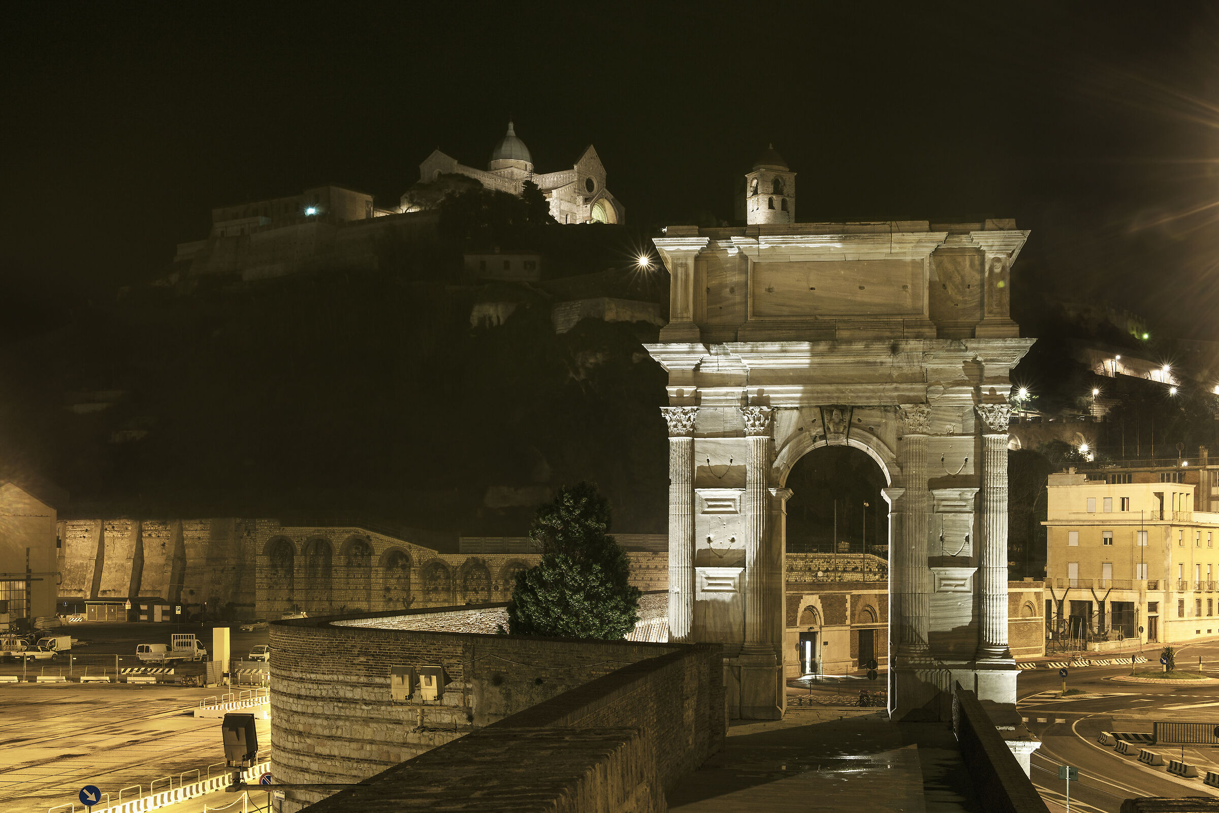 Arch of Trajan and the Cathedral of Ancona...