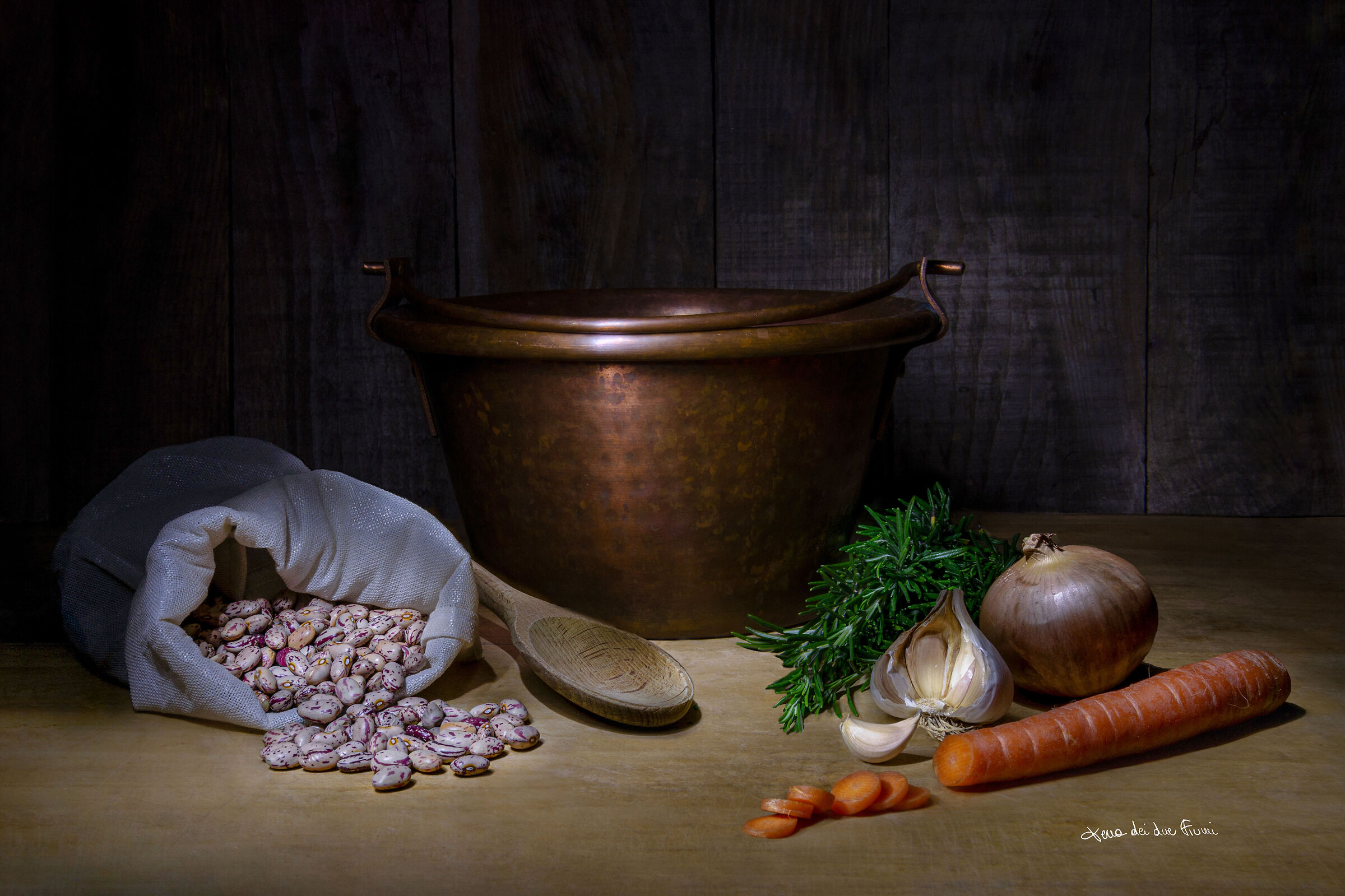 Stew or pasta and beans?.... Light painting...