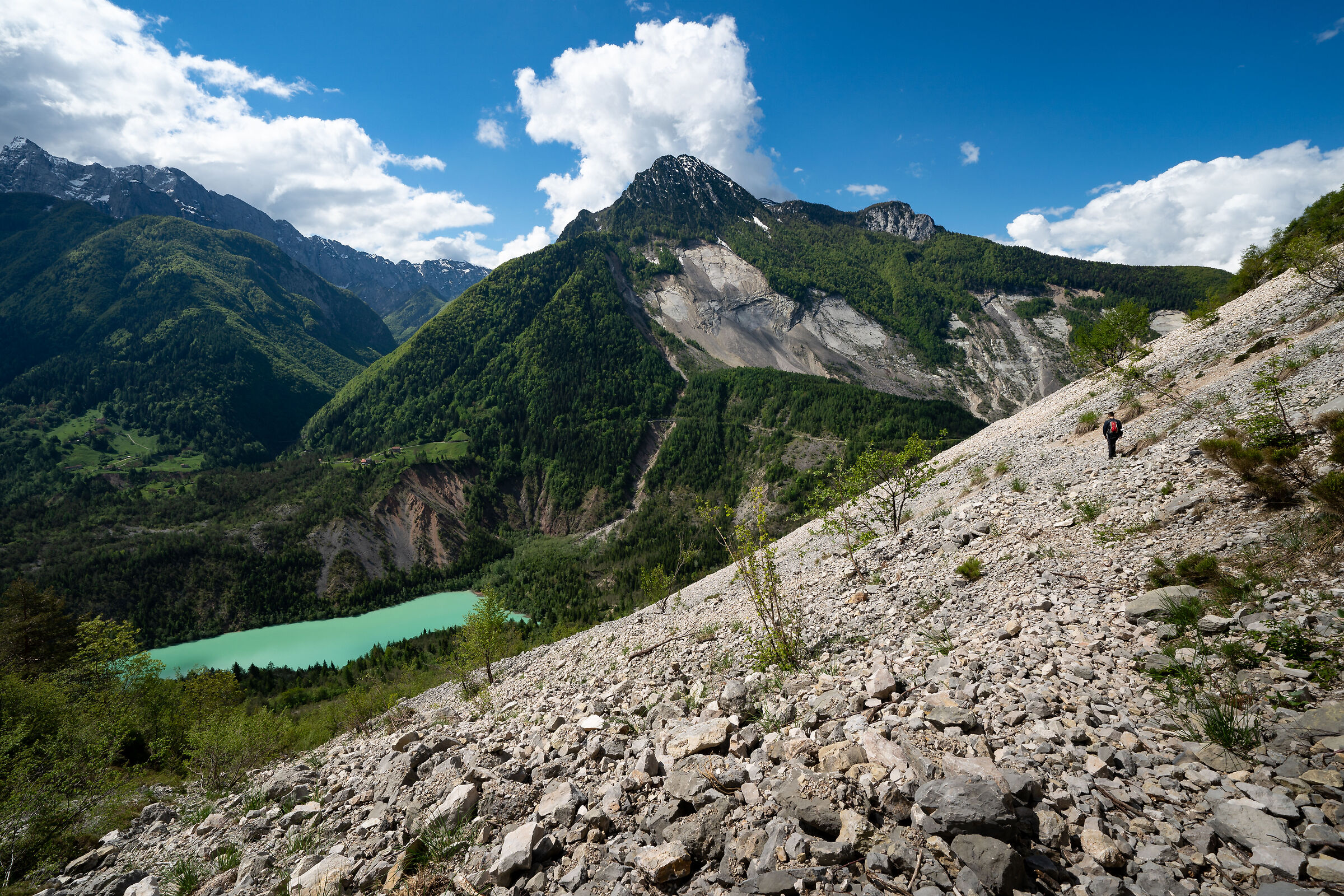 Mount Toc landslide from Erto-Casso coal trail...
