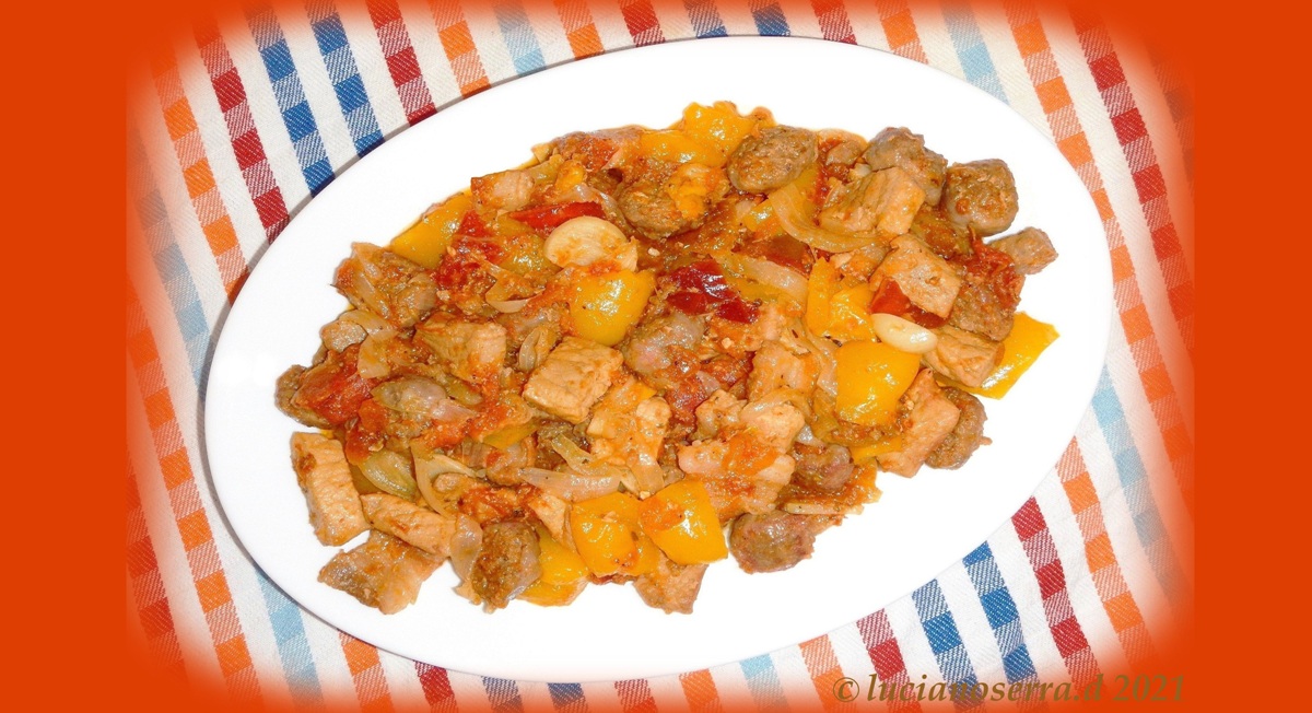 Pork with cooked vegetables...
