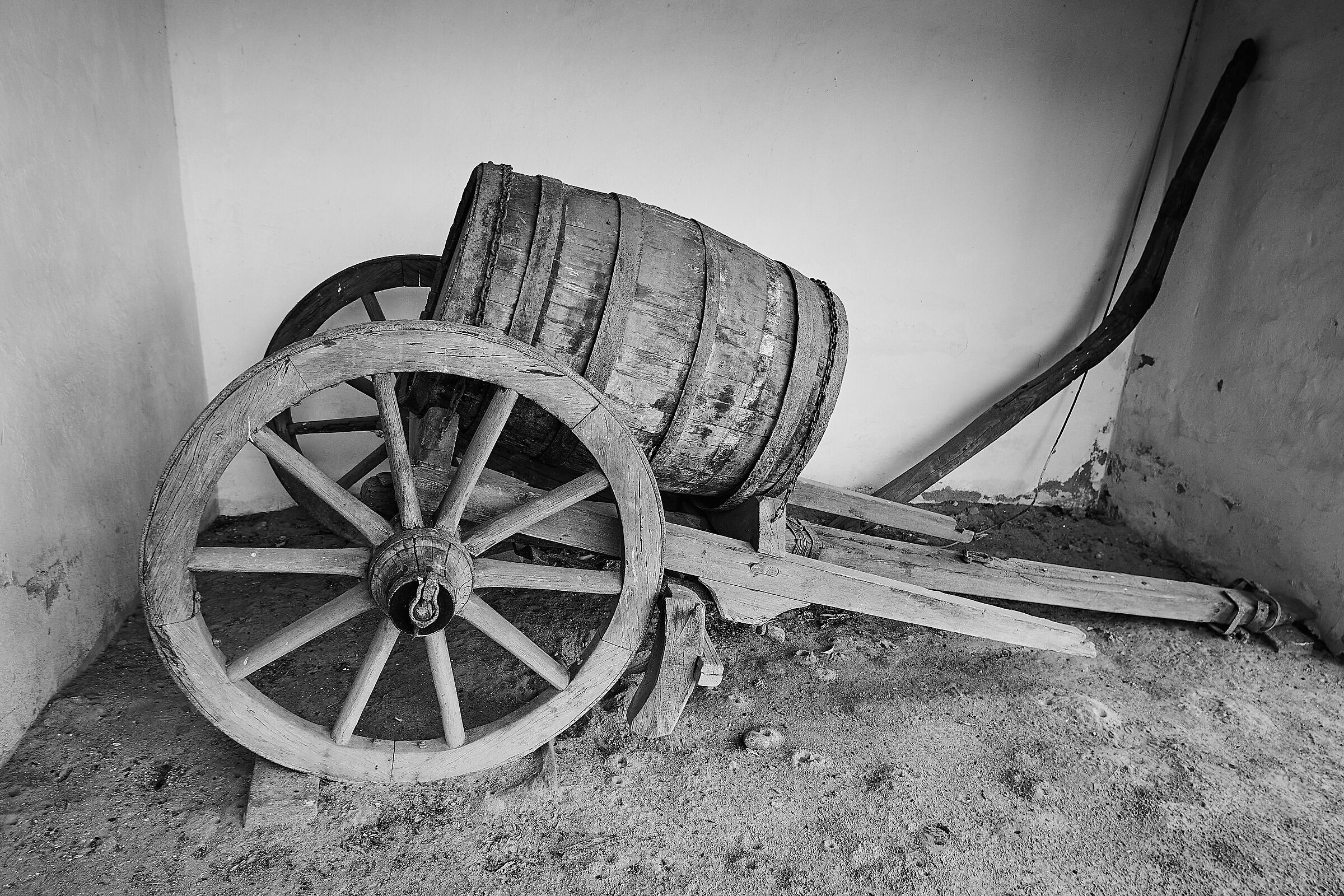 Cart with barrel...