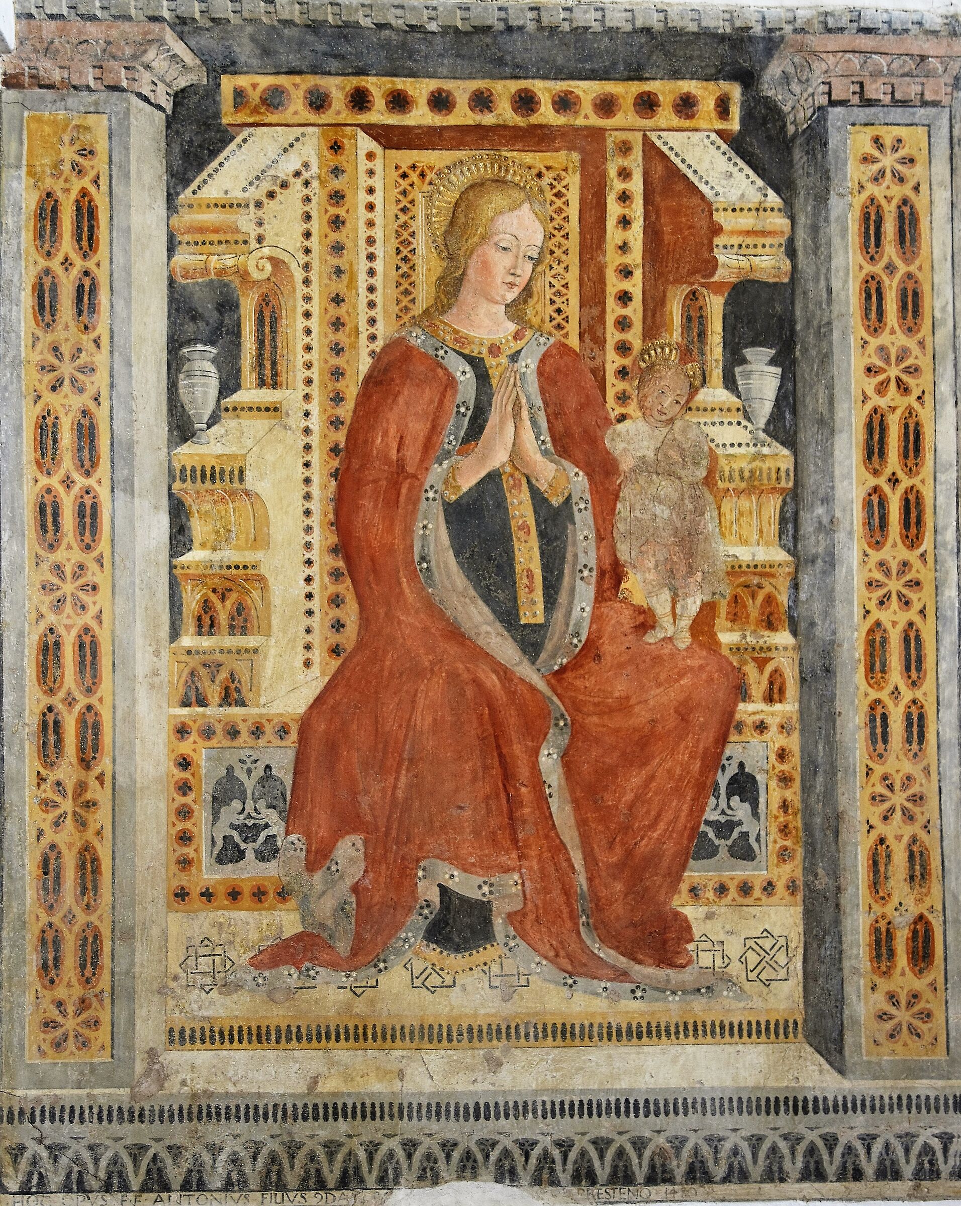 Prestine, Pietro da Cemmo, Madonna enthroned with child...