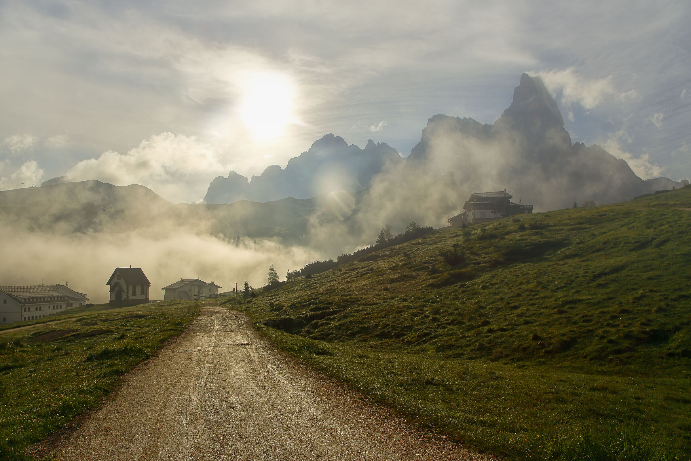Misty sunrise at rolle pass ...
