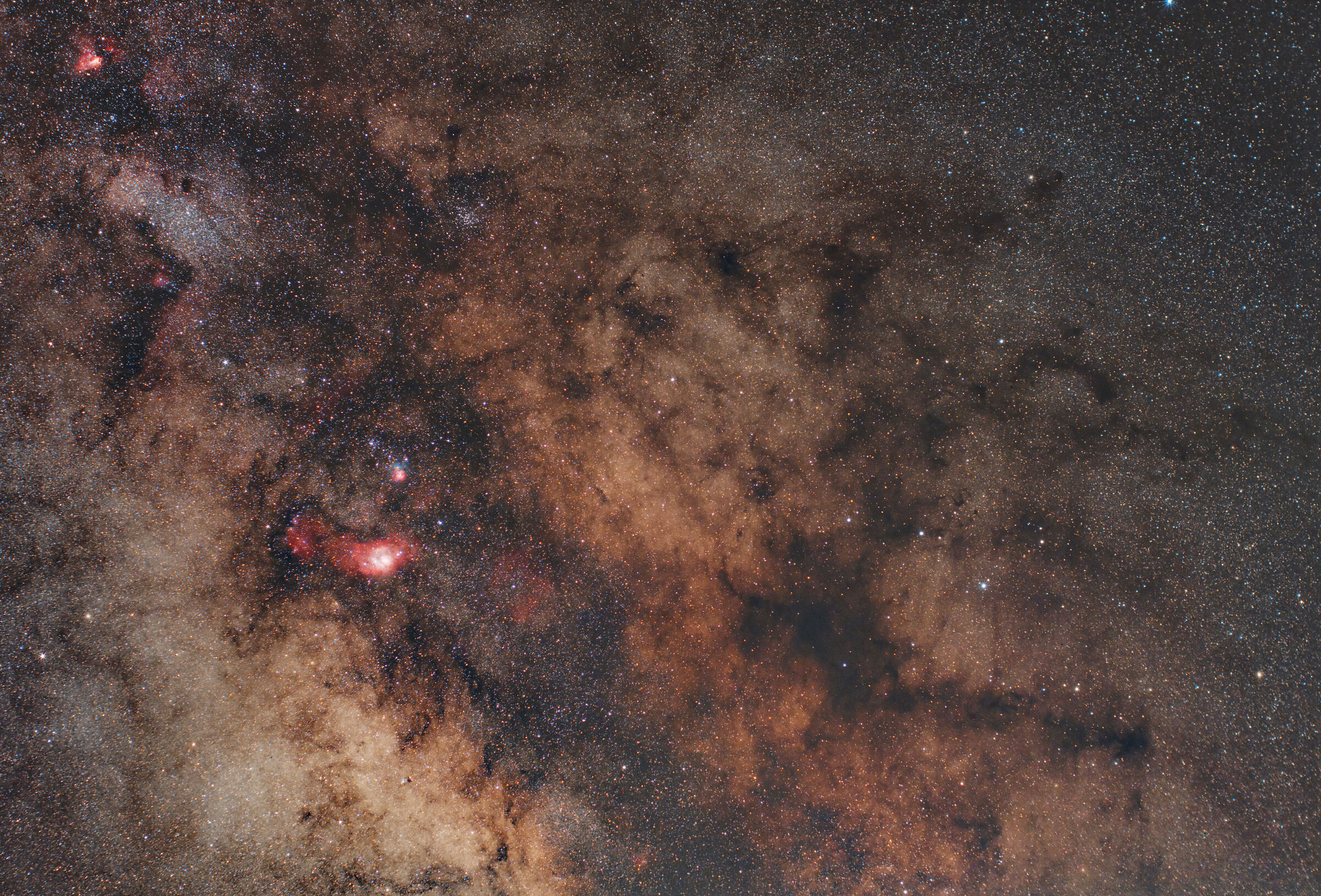 m17, M8, M20 and Dark Horse Nebula...