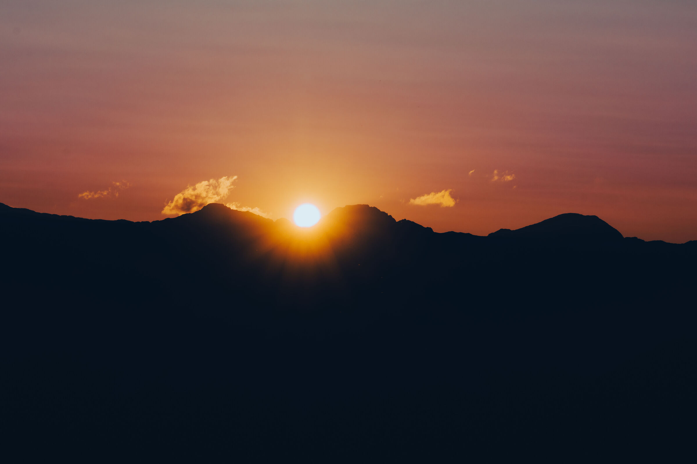 The sunset behind Mount Baldo...