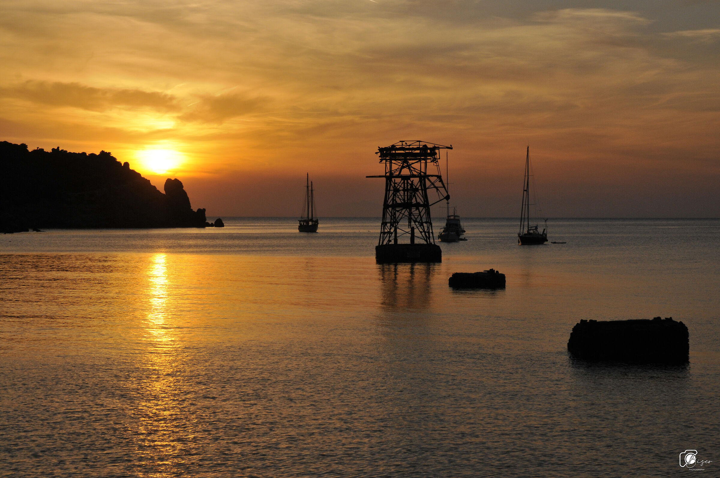 Suggestive sunset in Giglio Campese...