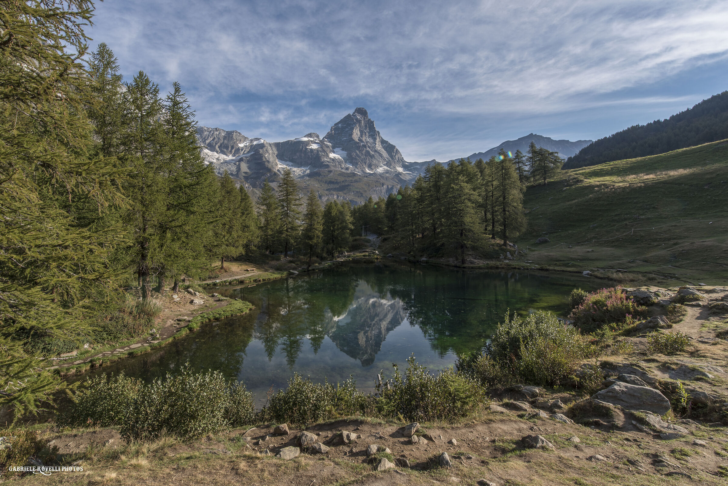 his majesty the Matterhorn that is reflected in the Blue Lake...