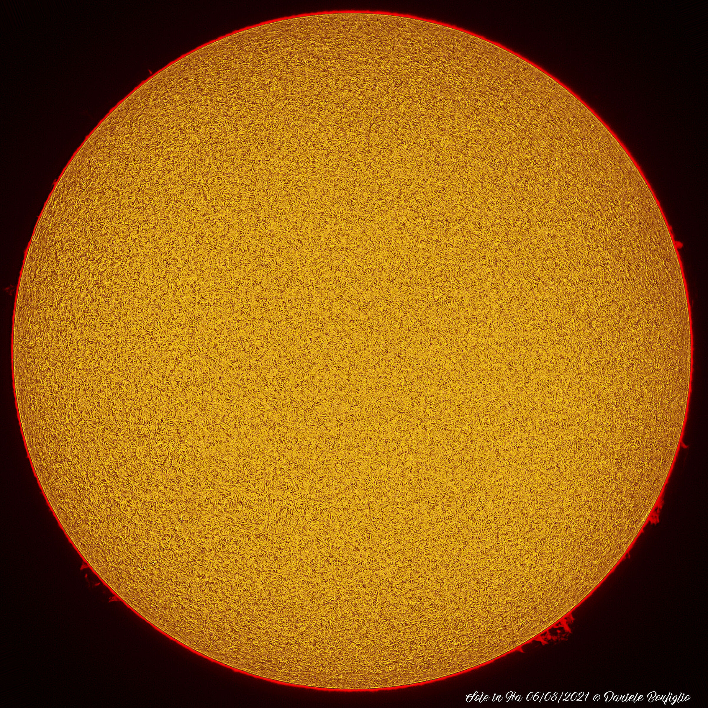 Sole in H-alpha del 06/08/2021...