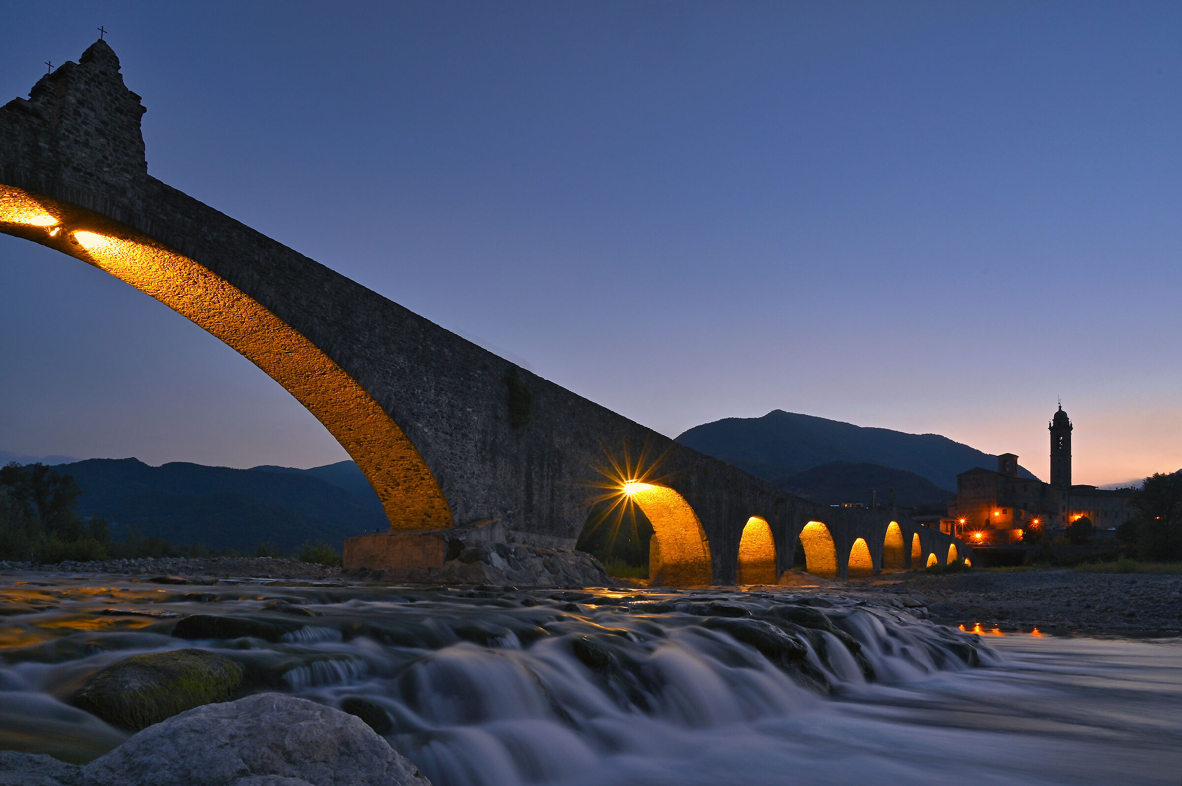 The hunchback bridge of Bobbio at the blue hour...