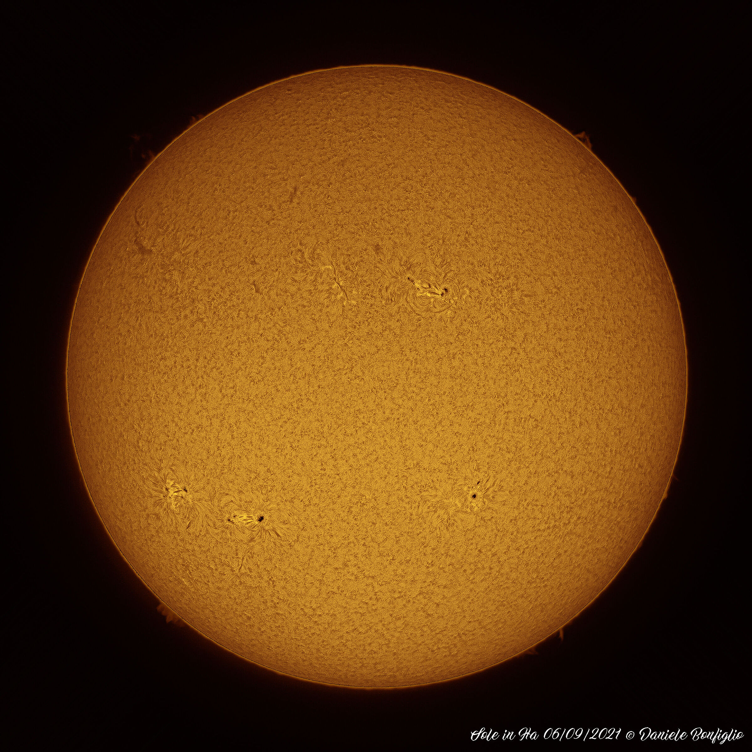 Sole in H-alpha del 06/09/2021...