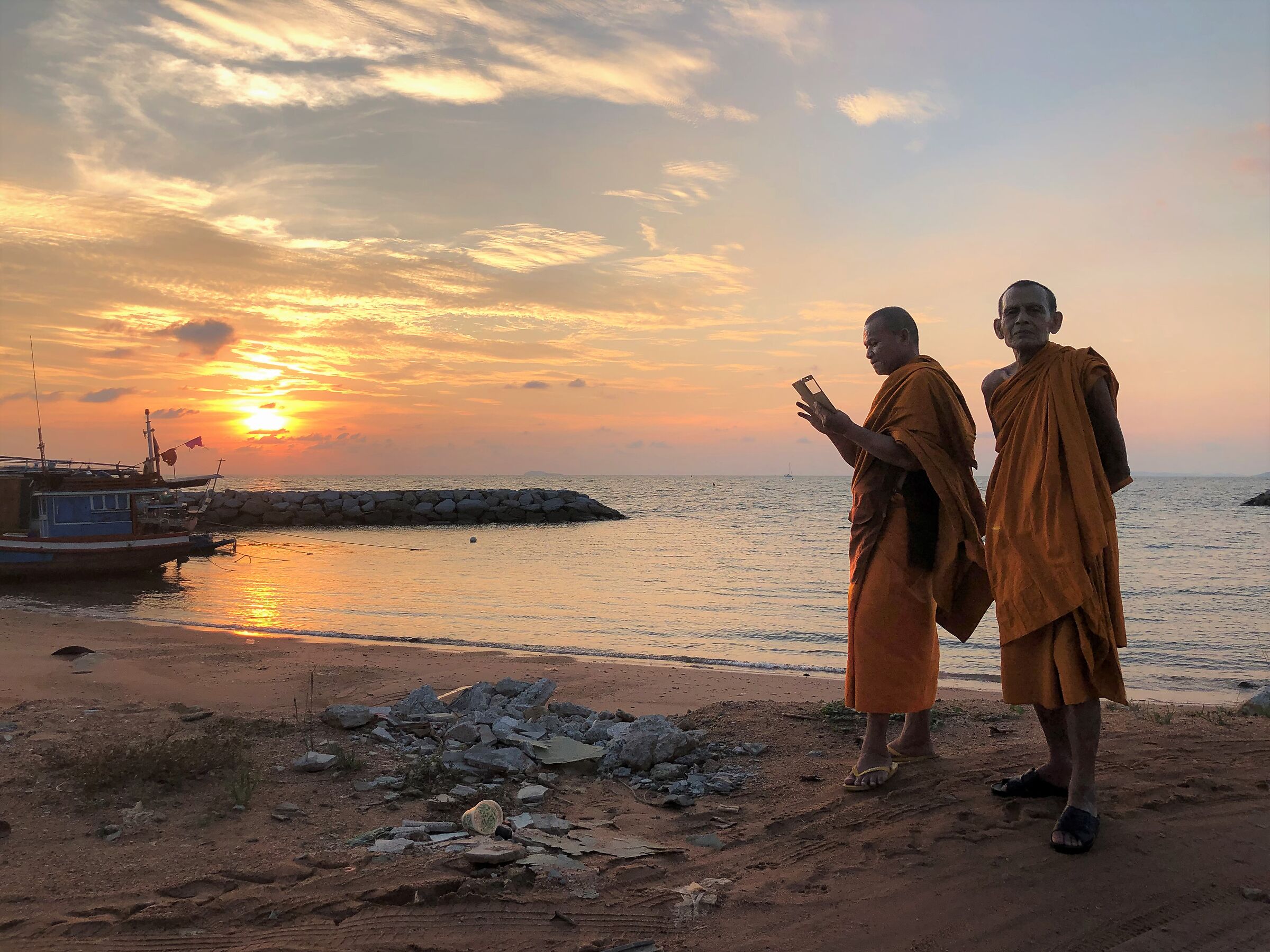 Monks on the beach...