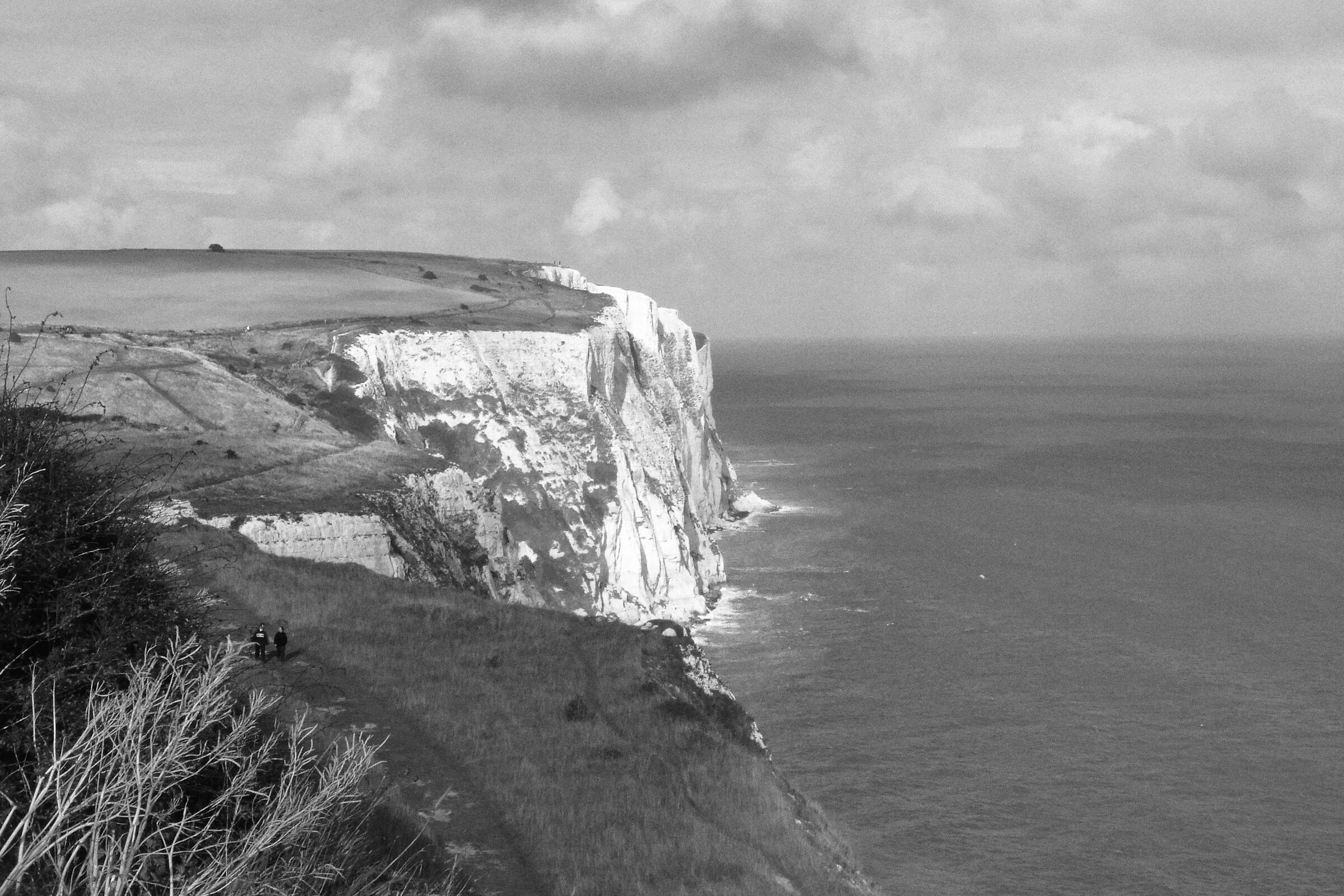 The white cliffs of Dover in a rainy August...