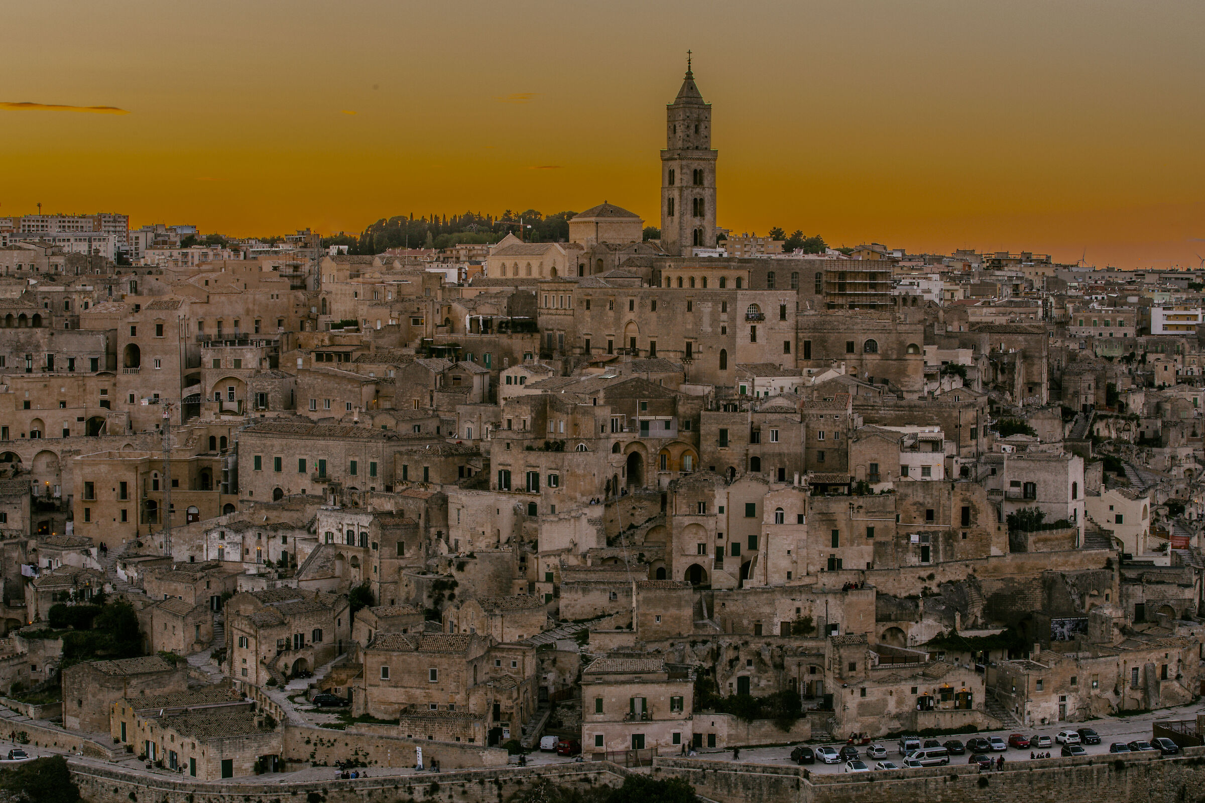 sunset over the "sassi" of matera...