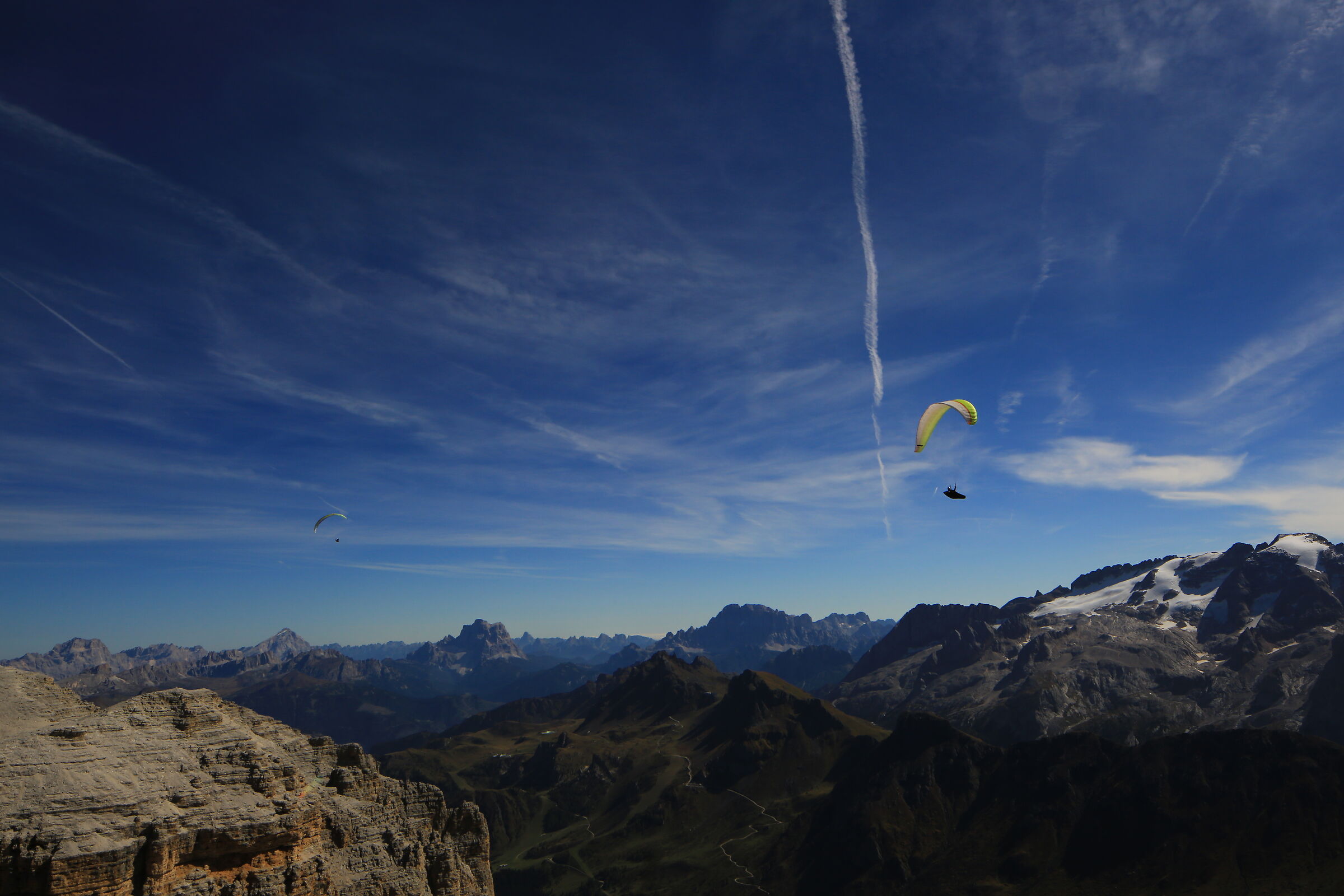 Flying over the Marmolada...