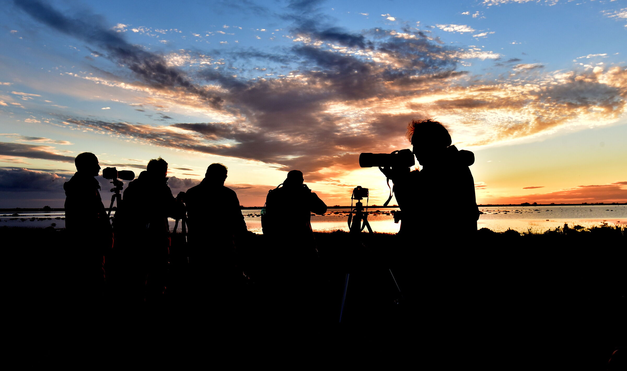 Photographers at sunset...