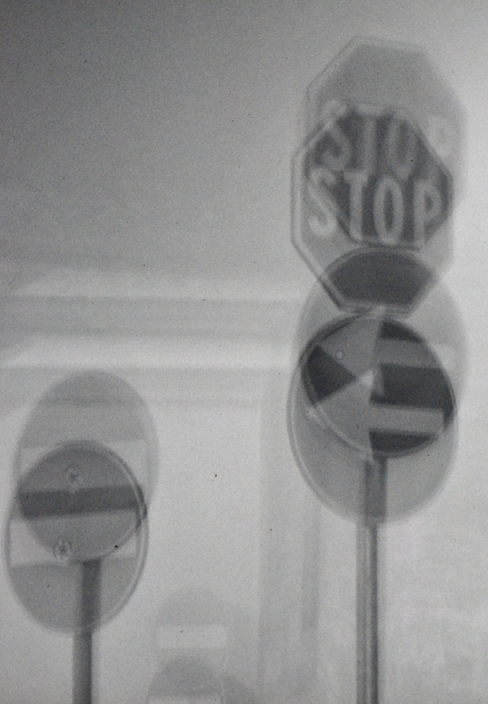 Road signs in double exposure...