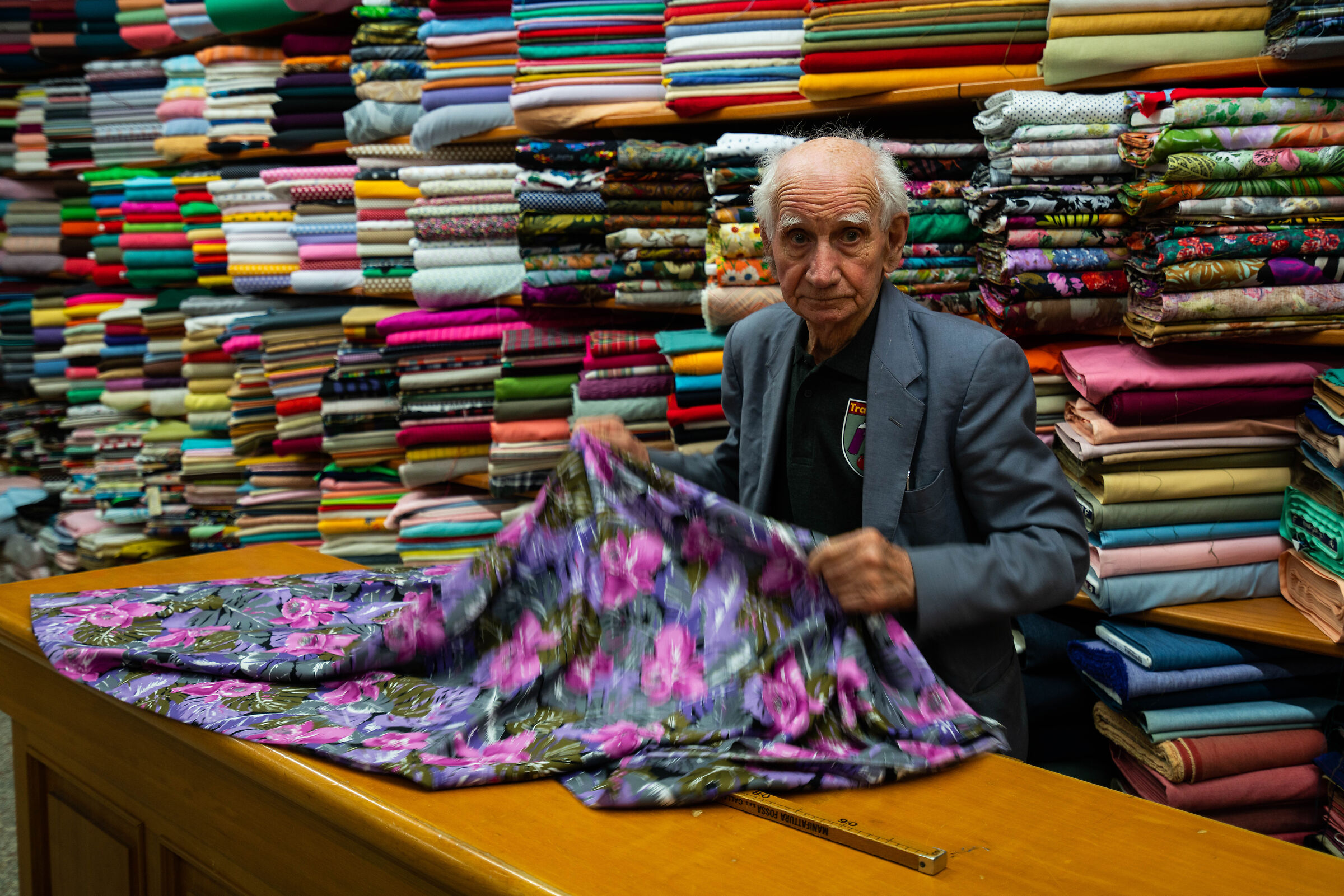 Oldest shopkeeper in Italy, 99 years old, in business...