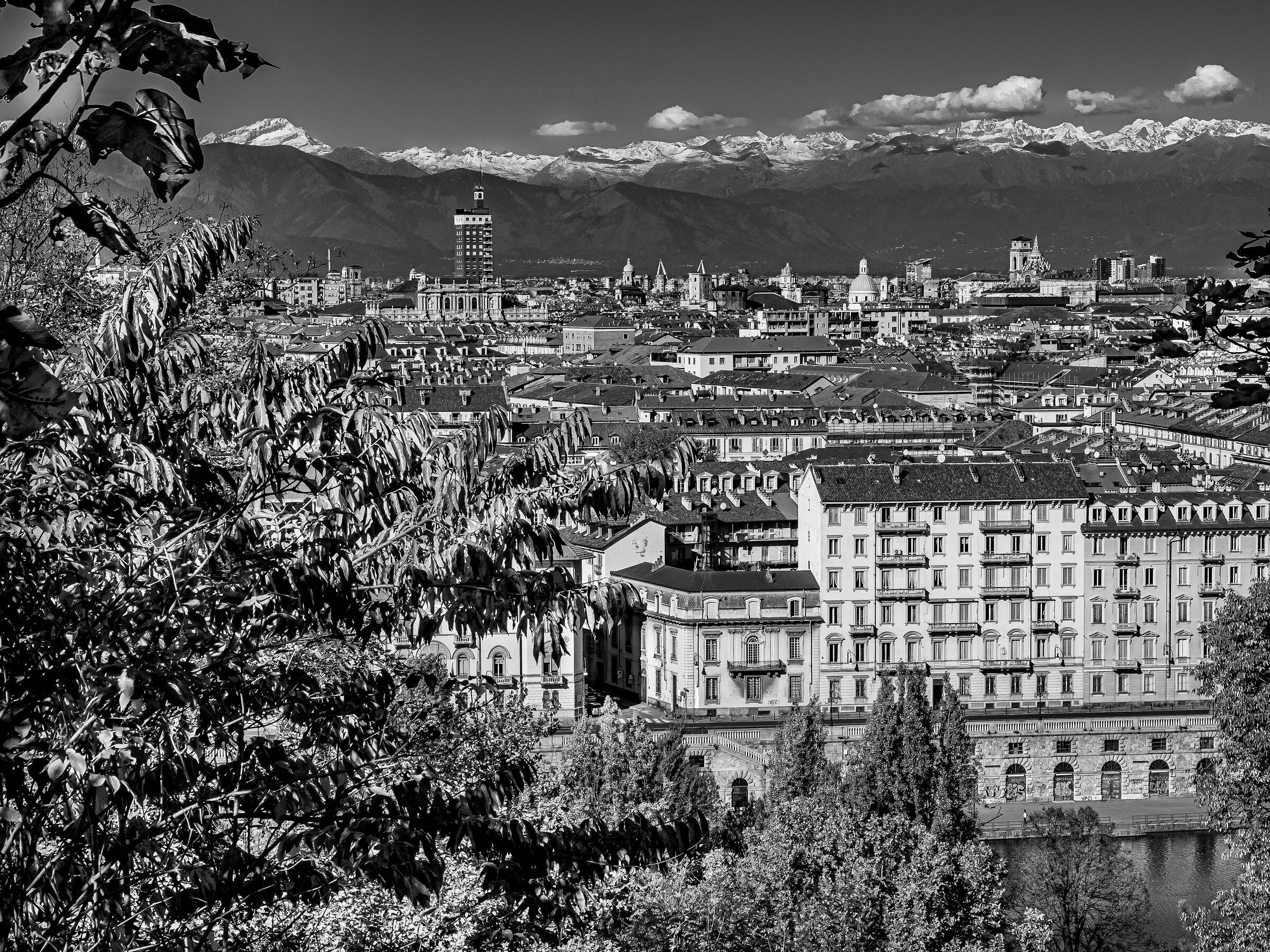 Turin in b / w without Mole Antonelliana.......