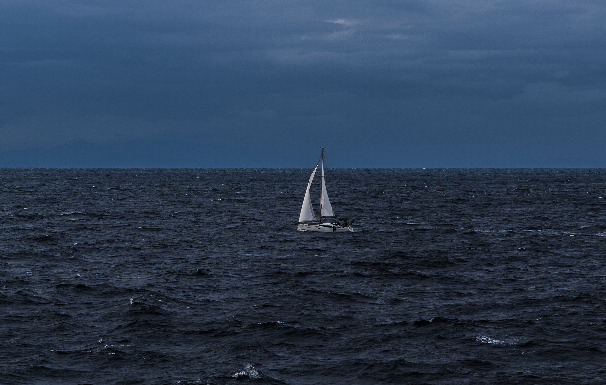 Solo boat Aegean Sea...