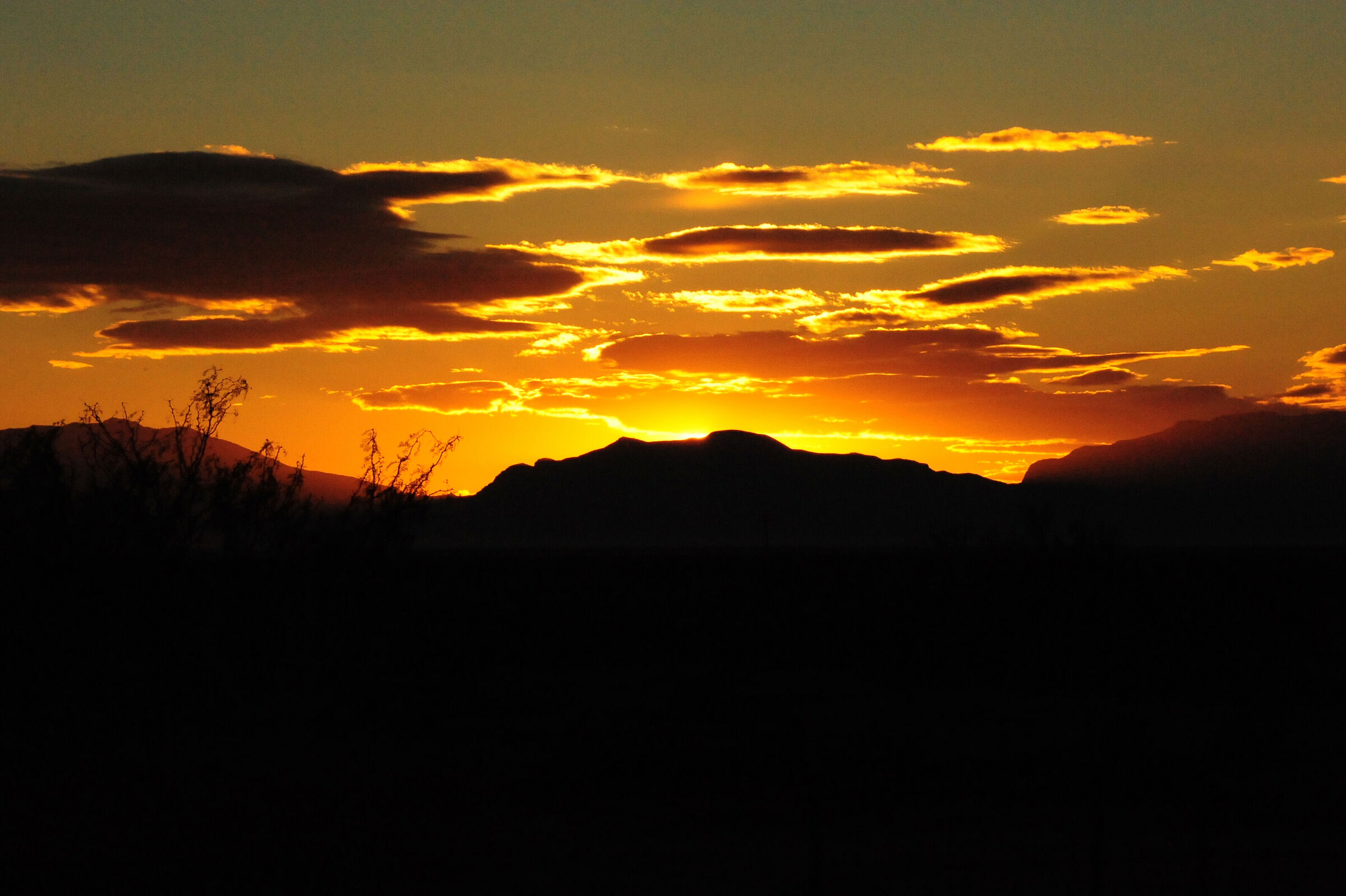 Sunset Tularosan Basin Nuovo Messico, Stati Uniti...