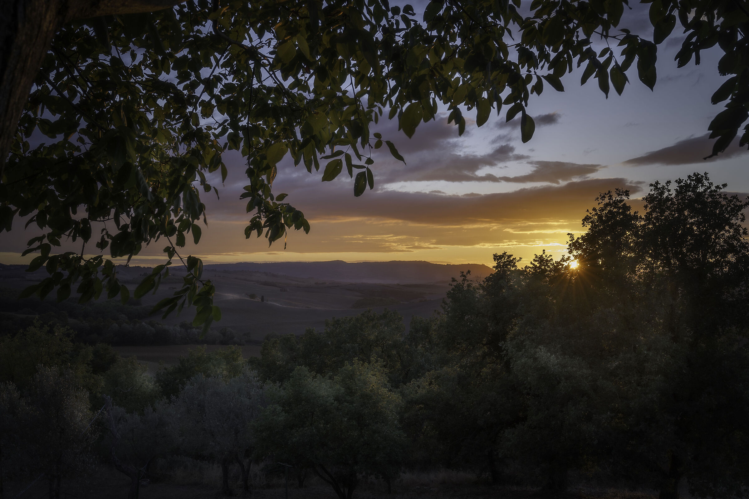 Sunset over the Tuscan countryside...