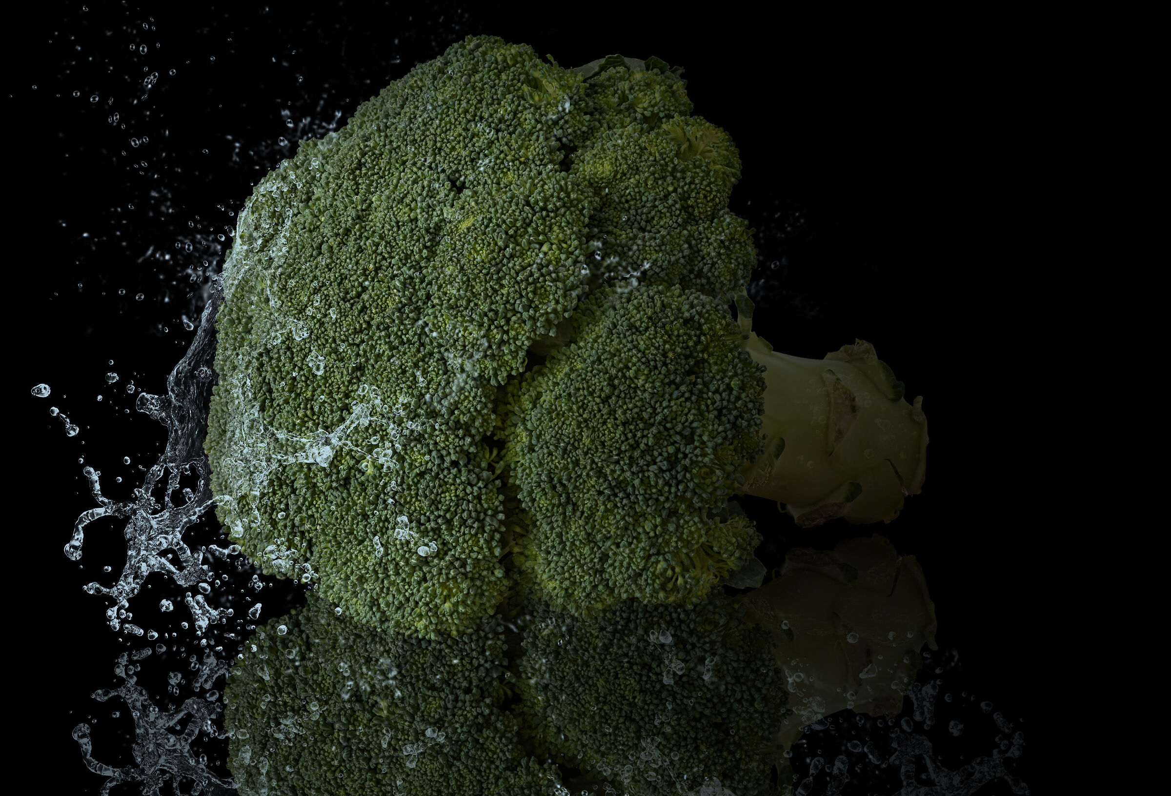 green broccoli mounting water 2...