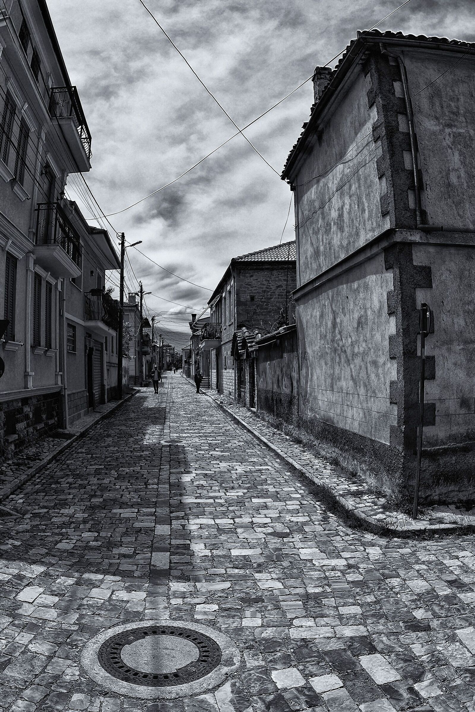 Street of Korcja (Albania) ...