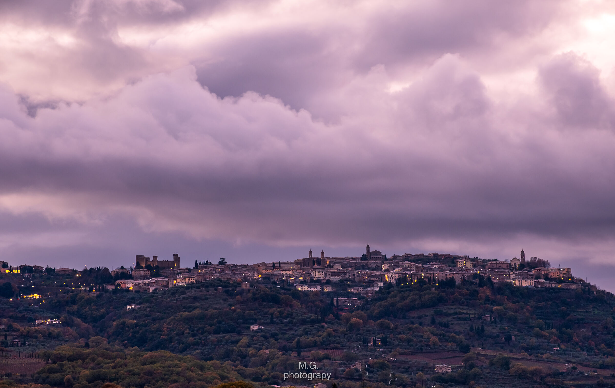 Montalcino at the end of sunset...