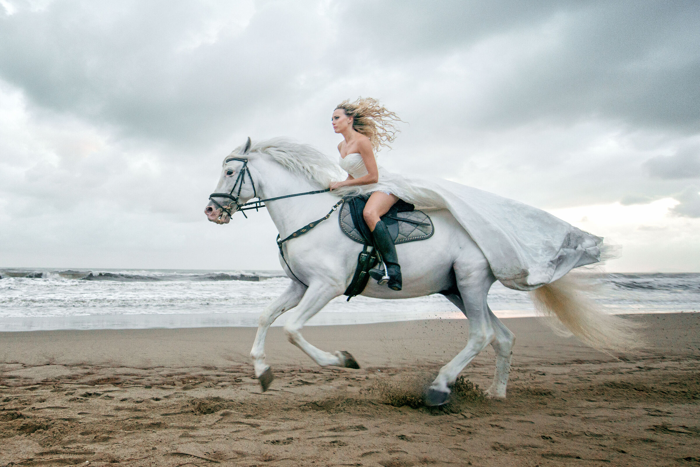 bride on horseback...